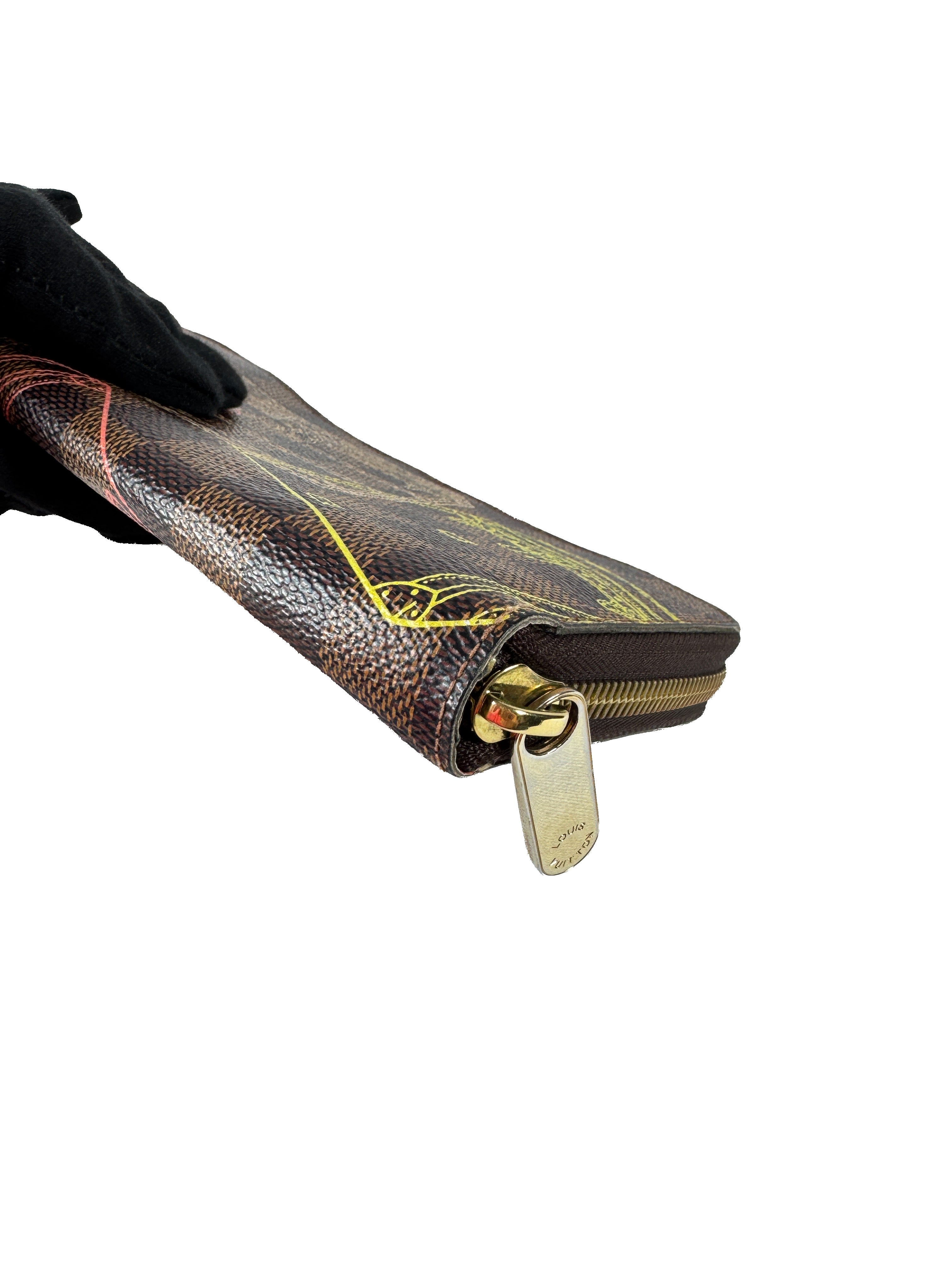 Louis Vuitton damier ebene 2014 Christmas animation Trunk zippy wallet CA4194