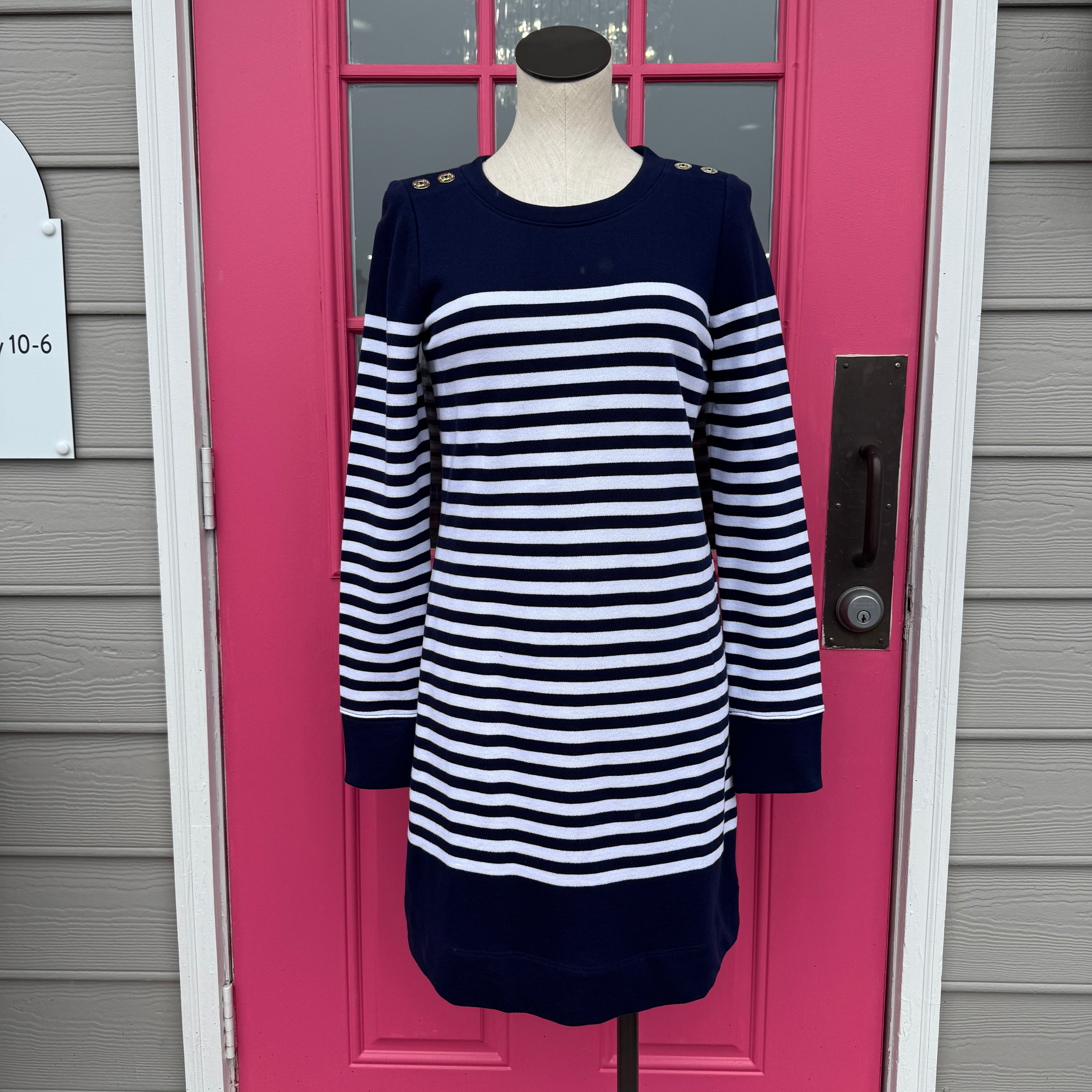 Lilly Pulitzer Riviera stripe Kenley long sleeve dress size S NWT