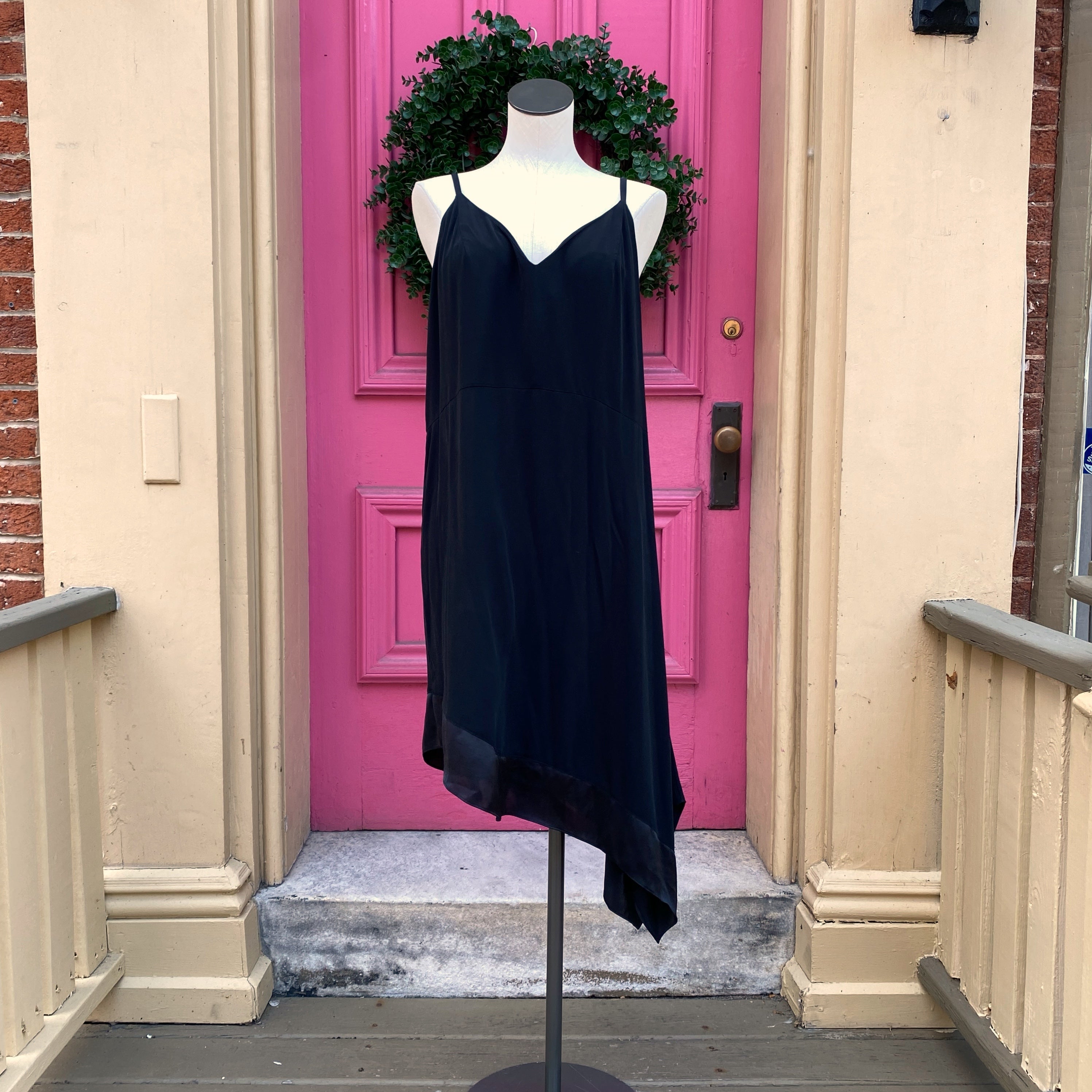 All Saints black sweater slip dress size L