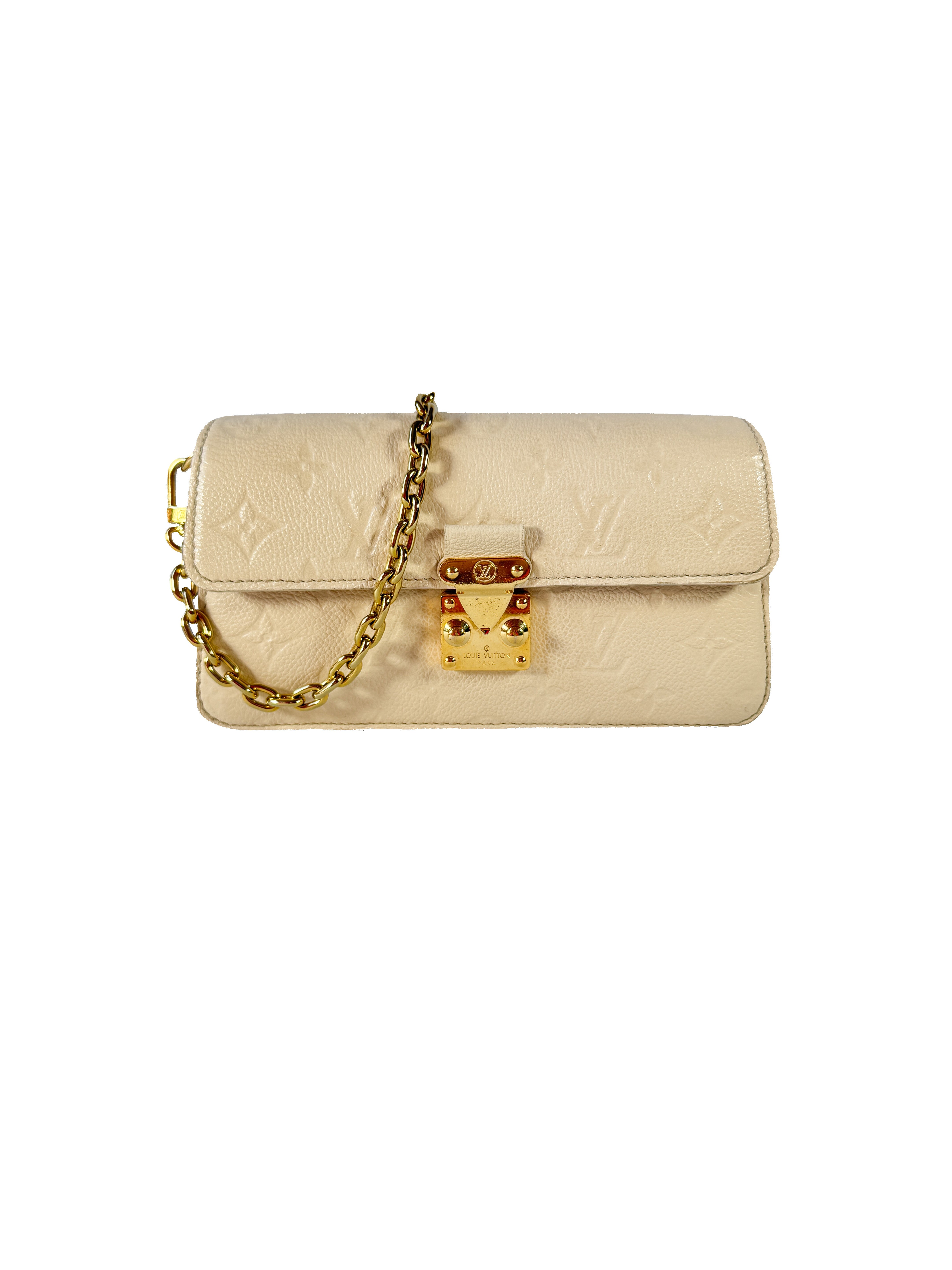Louis Vuitton cream empreinte Metis wallet on chain NFC
