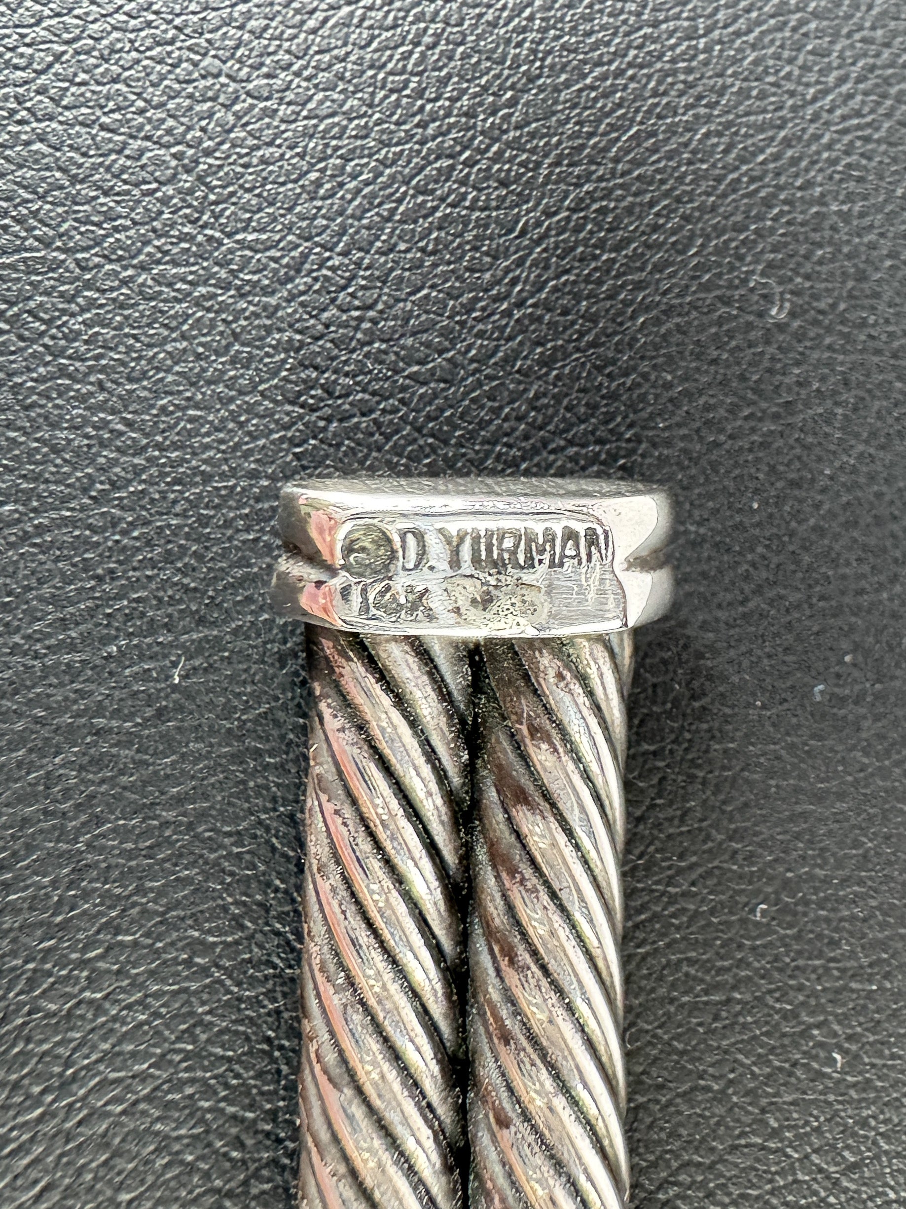 David Yurman sterling silver double cable X collar necklace