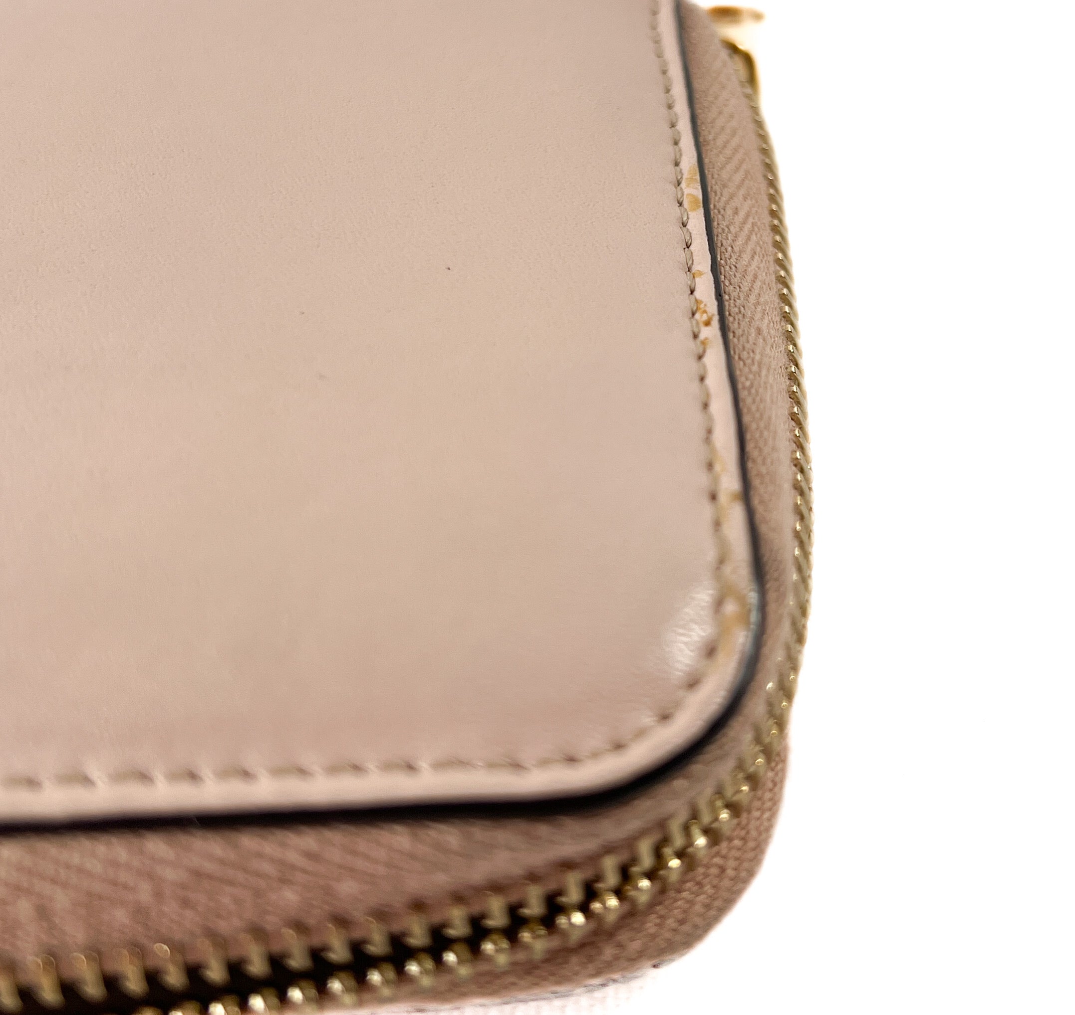 Fendi blush pink Kan I F slim zip around wallet