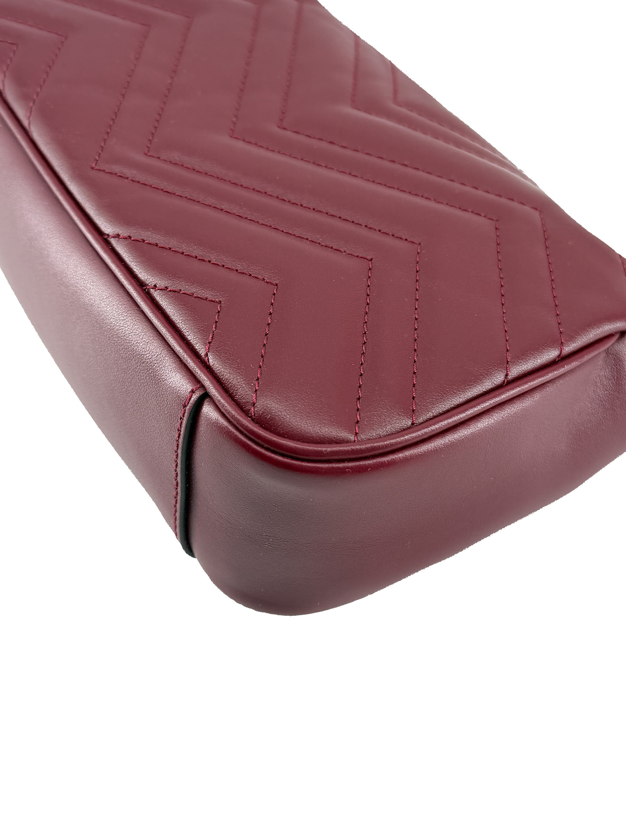 Gucci burgundy small Marmont shoulder bag 446744-650815