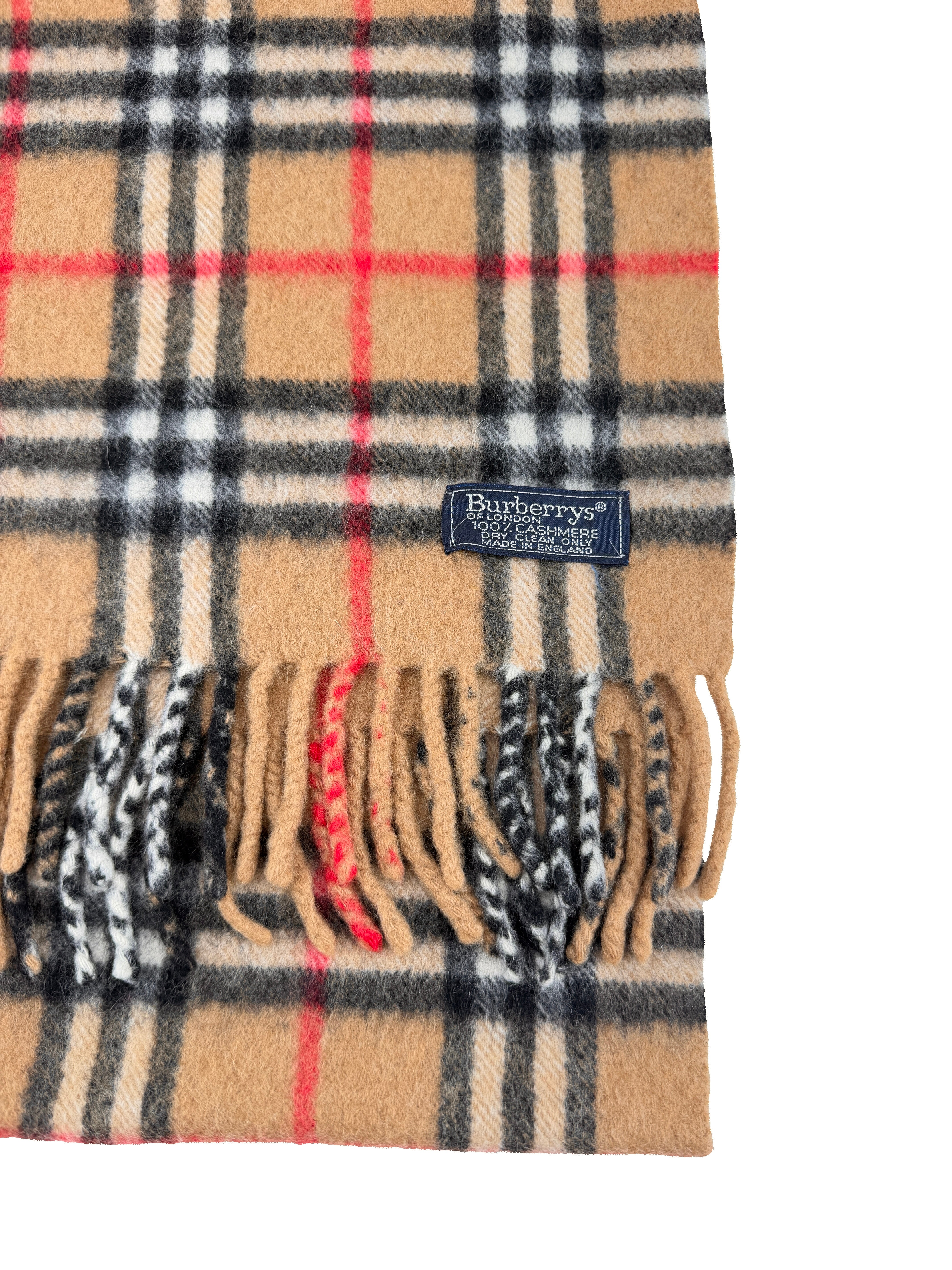 Burberry brown classic plaid cashmere scarf