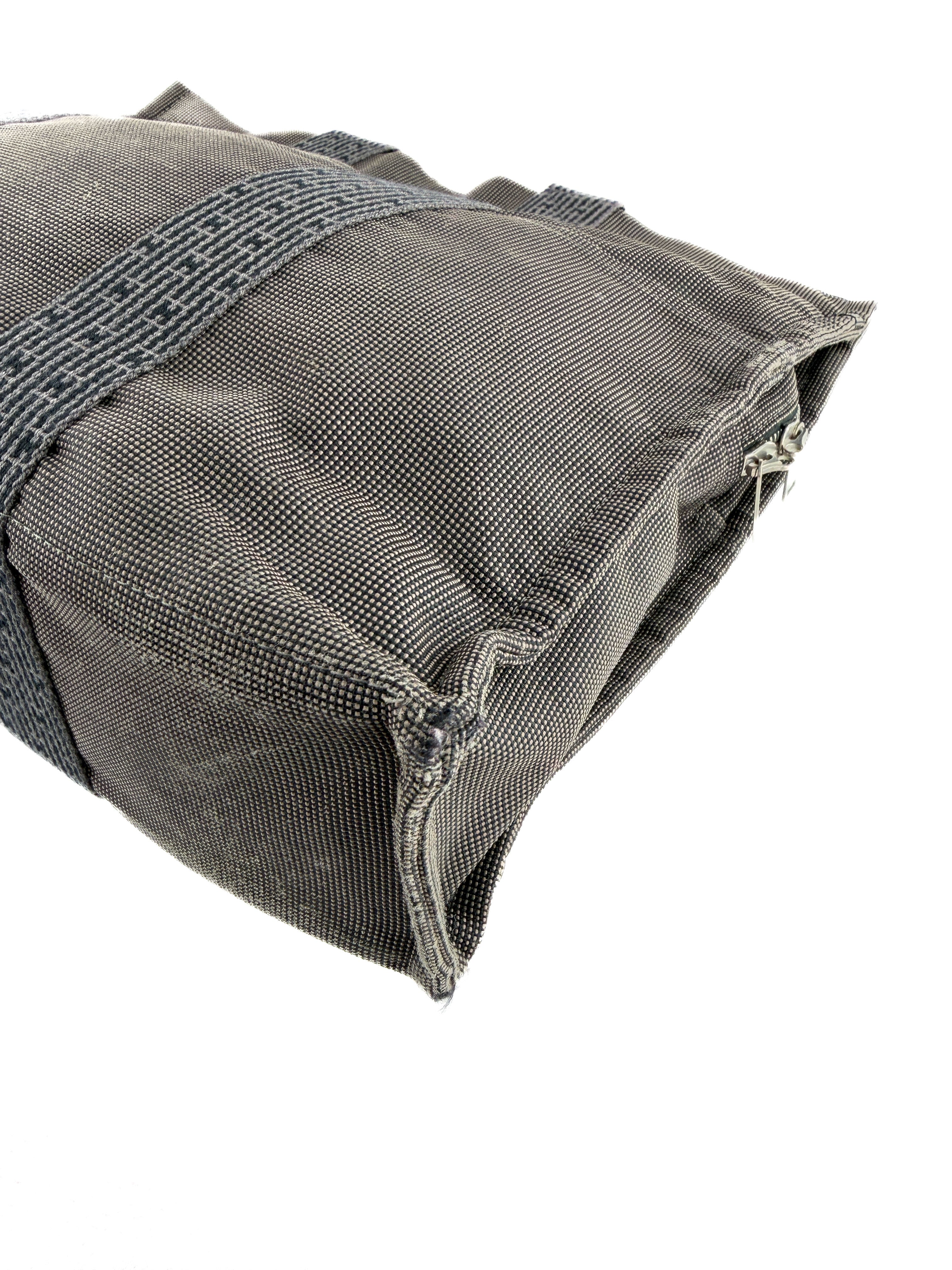 Hermès gray herline nylon tote MM