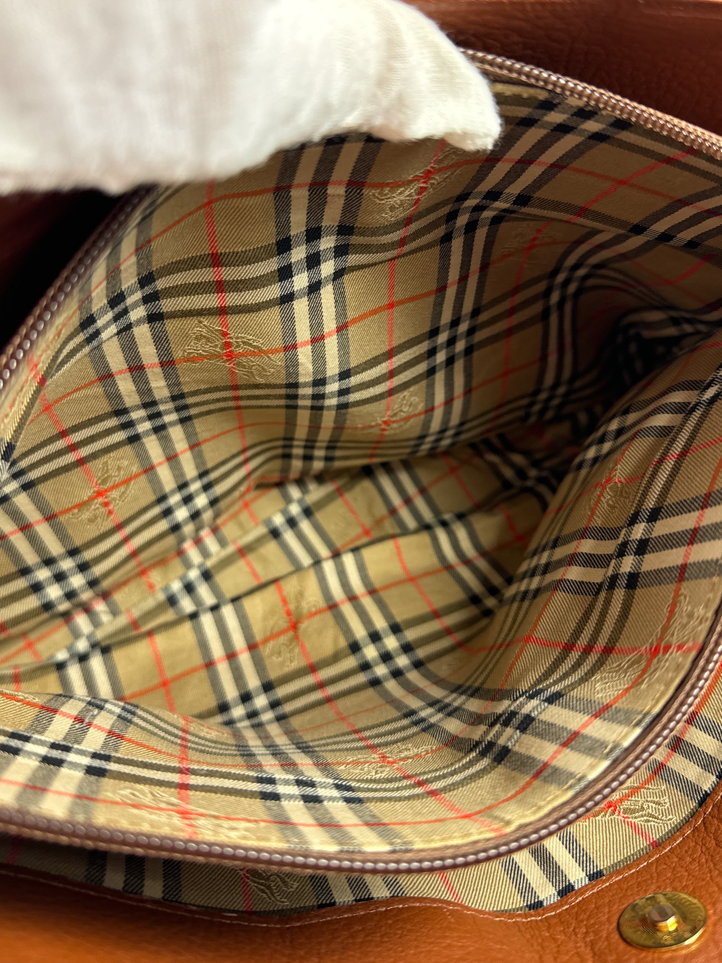 Burberry vintage brown leather satchel