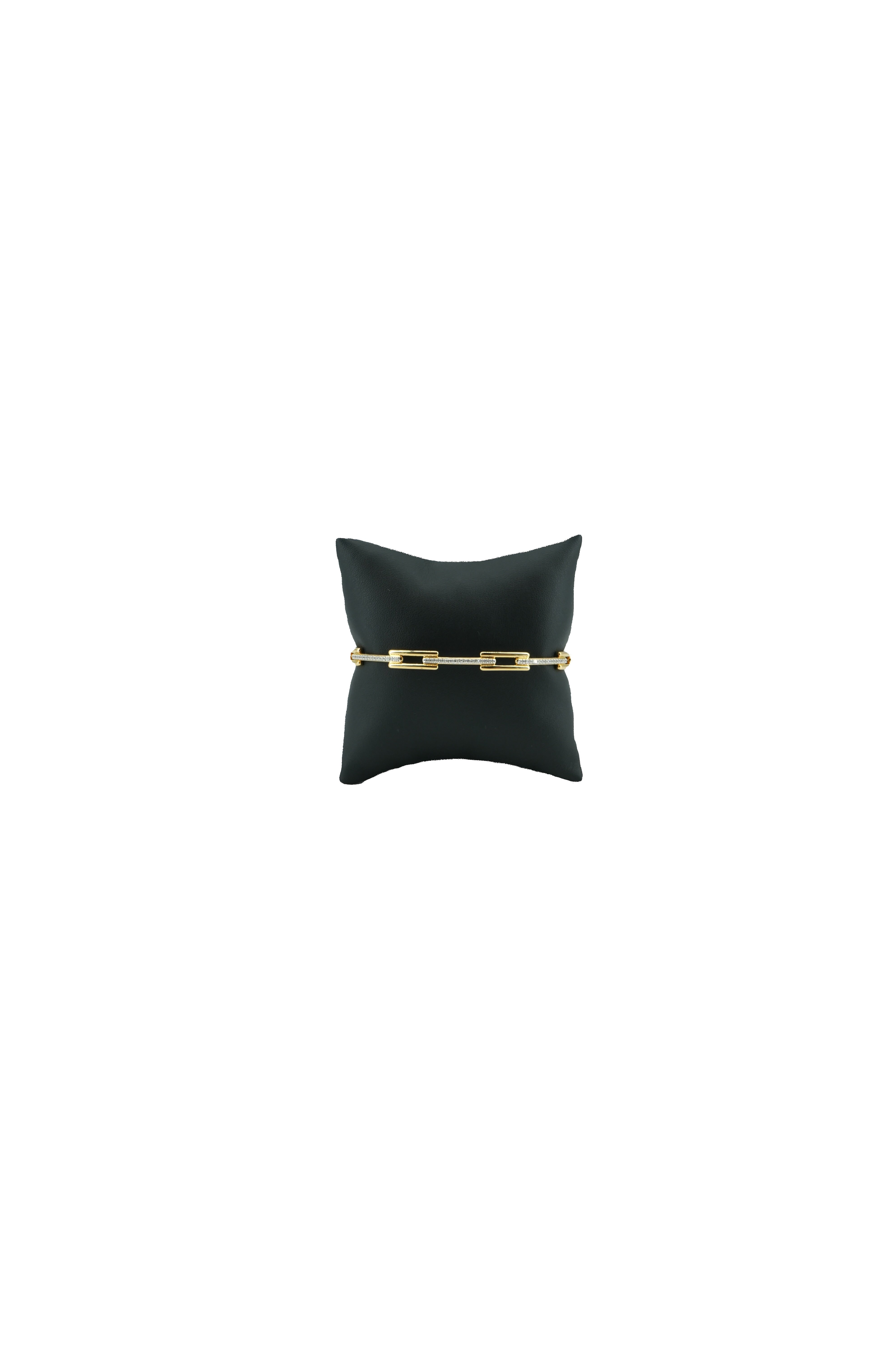 Monica Vinader 18k Gold Vermeil & Lab Grown Diamond sig. link bangle