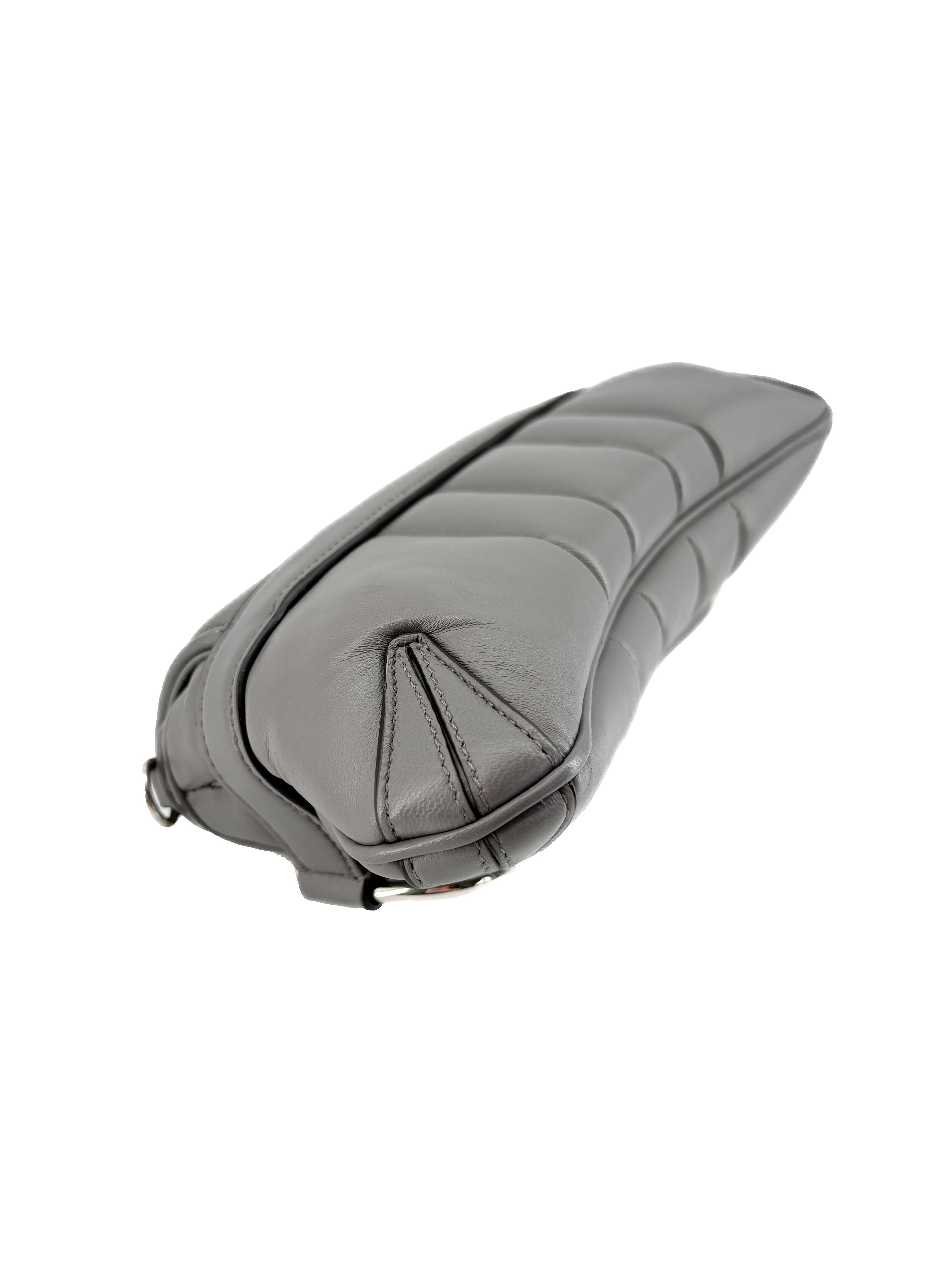 Gucci gray leather small Horsebit chain shoulder bag 764339 520981