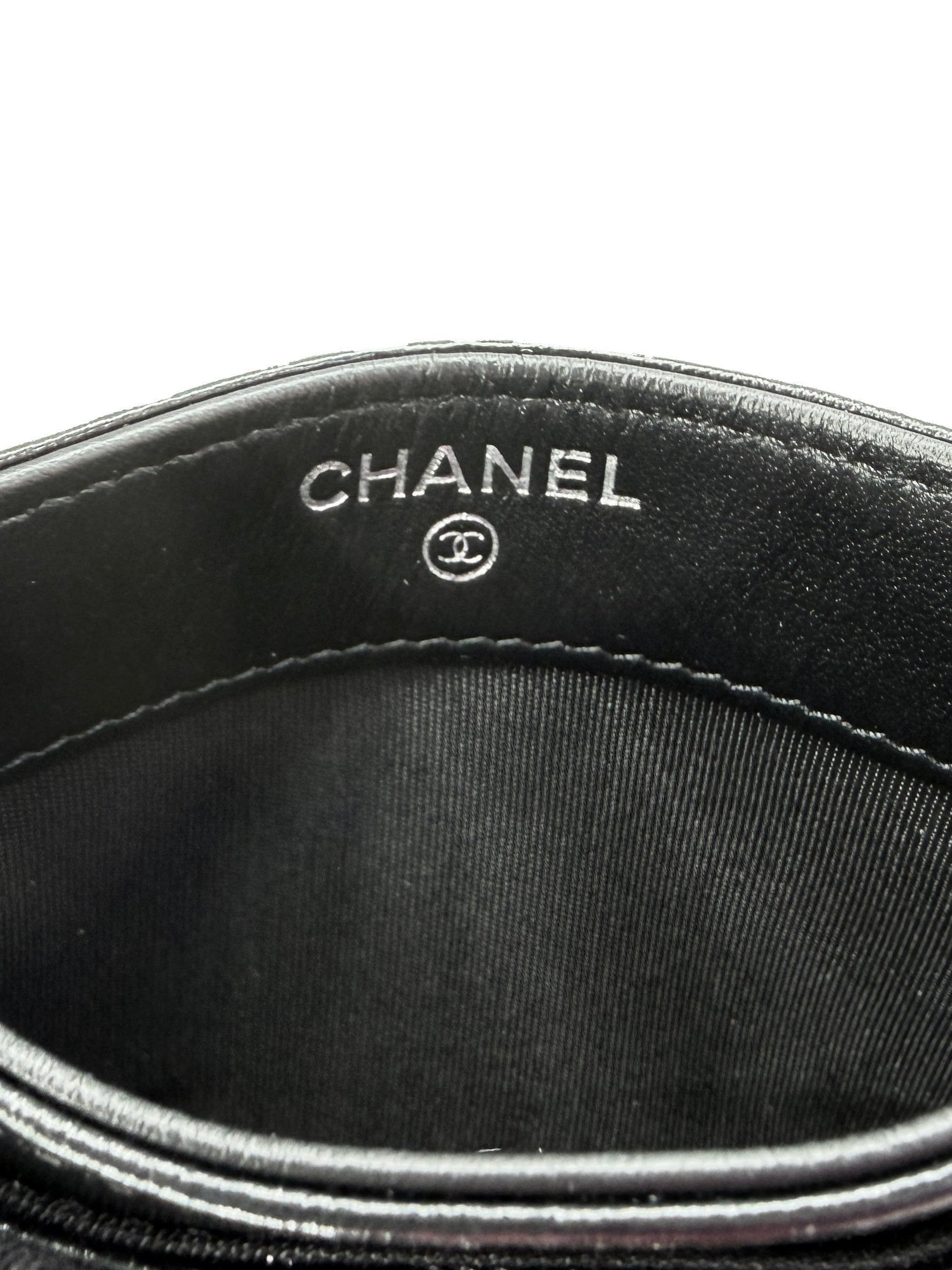 Chanel glazed leather CC turnlock card case 29405852