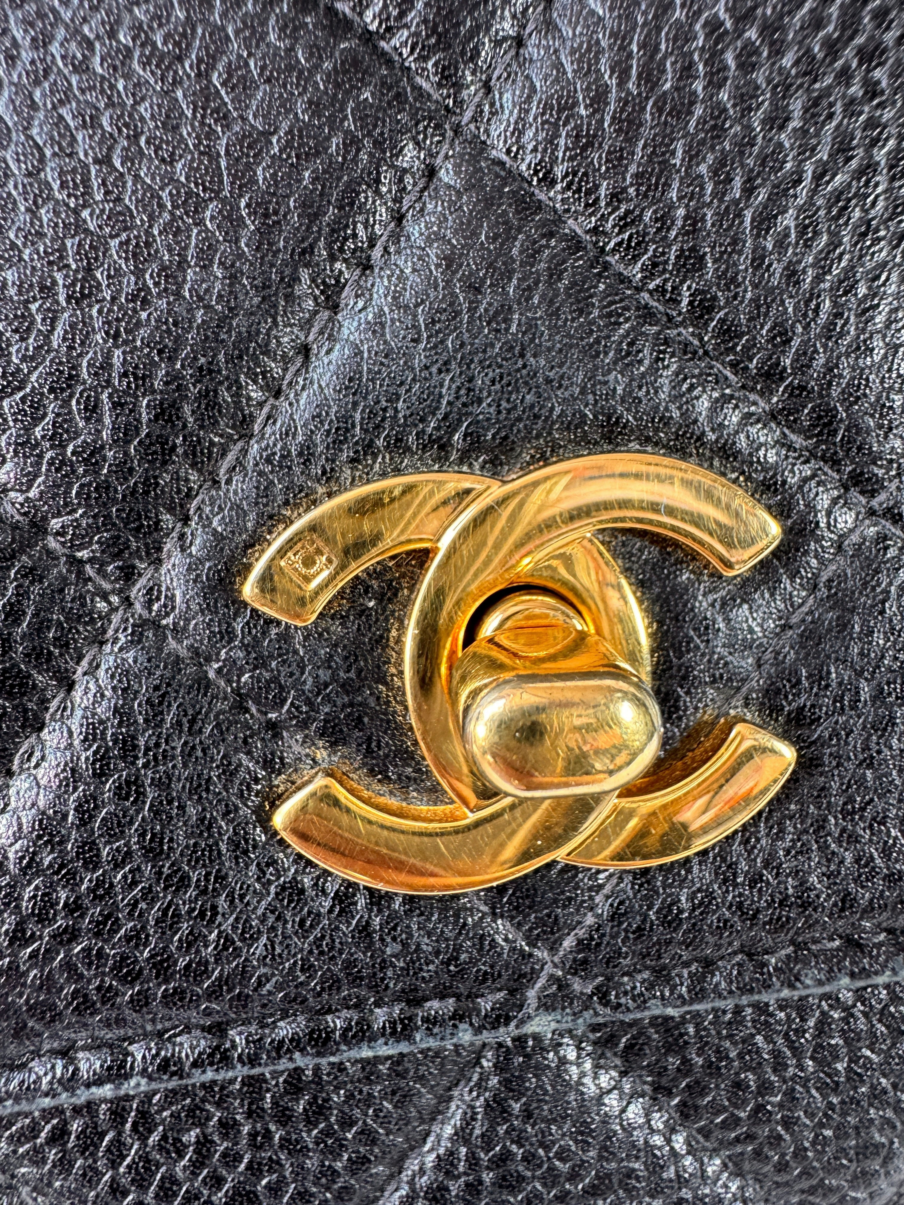 Chanel Caviar Quilted Jumbo Kelly Flap Black 4367160