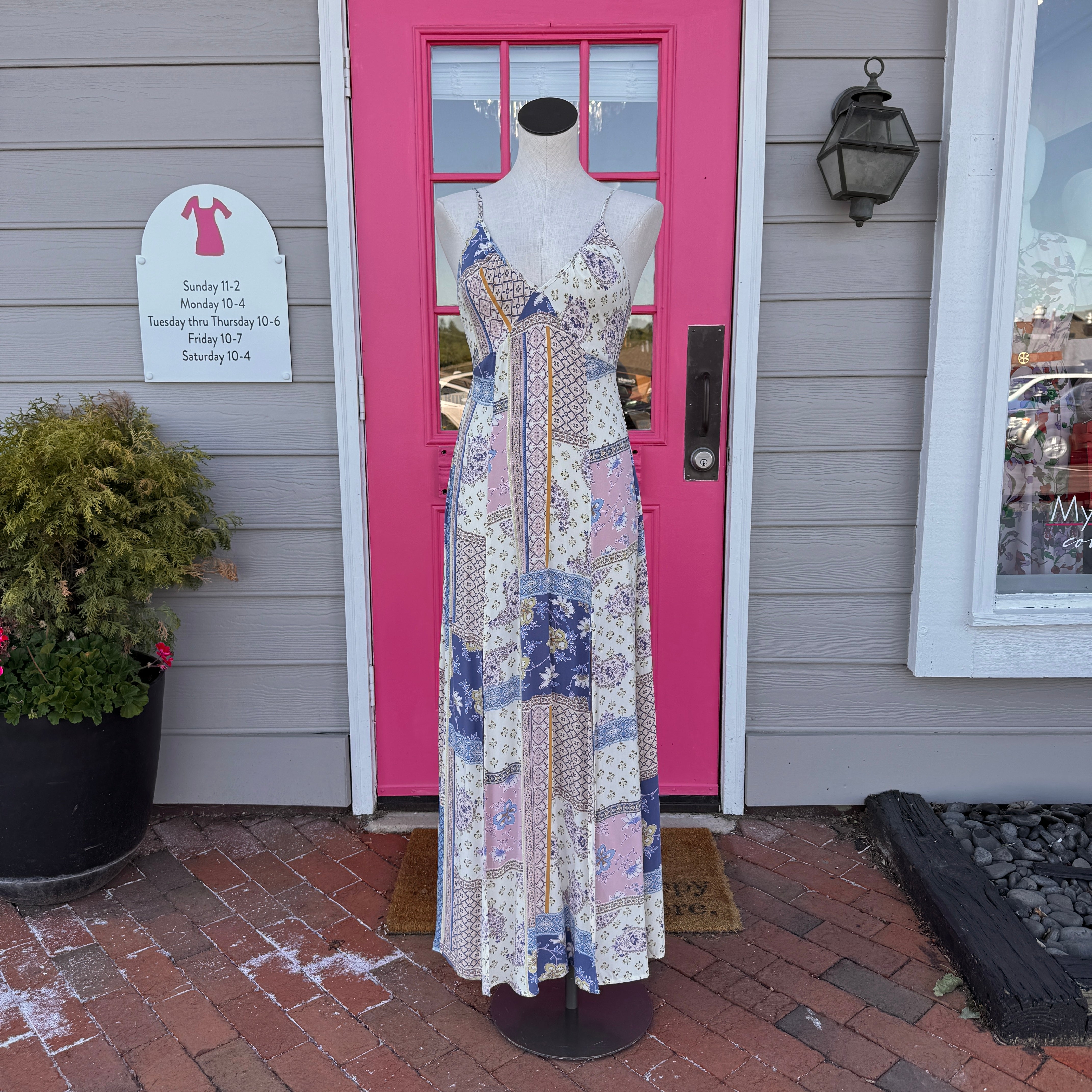 Lovestitch multicolor Amalfi patchwork maxi dress size S NWT