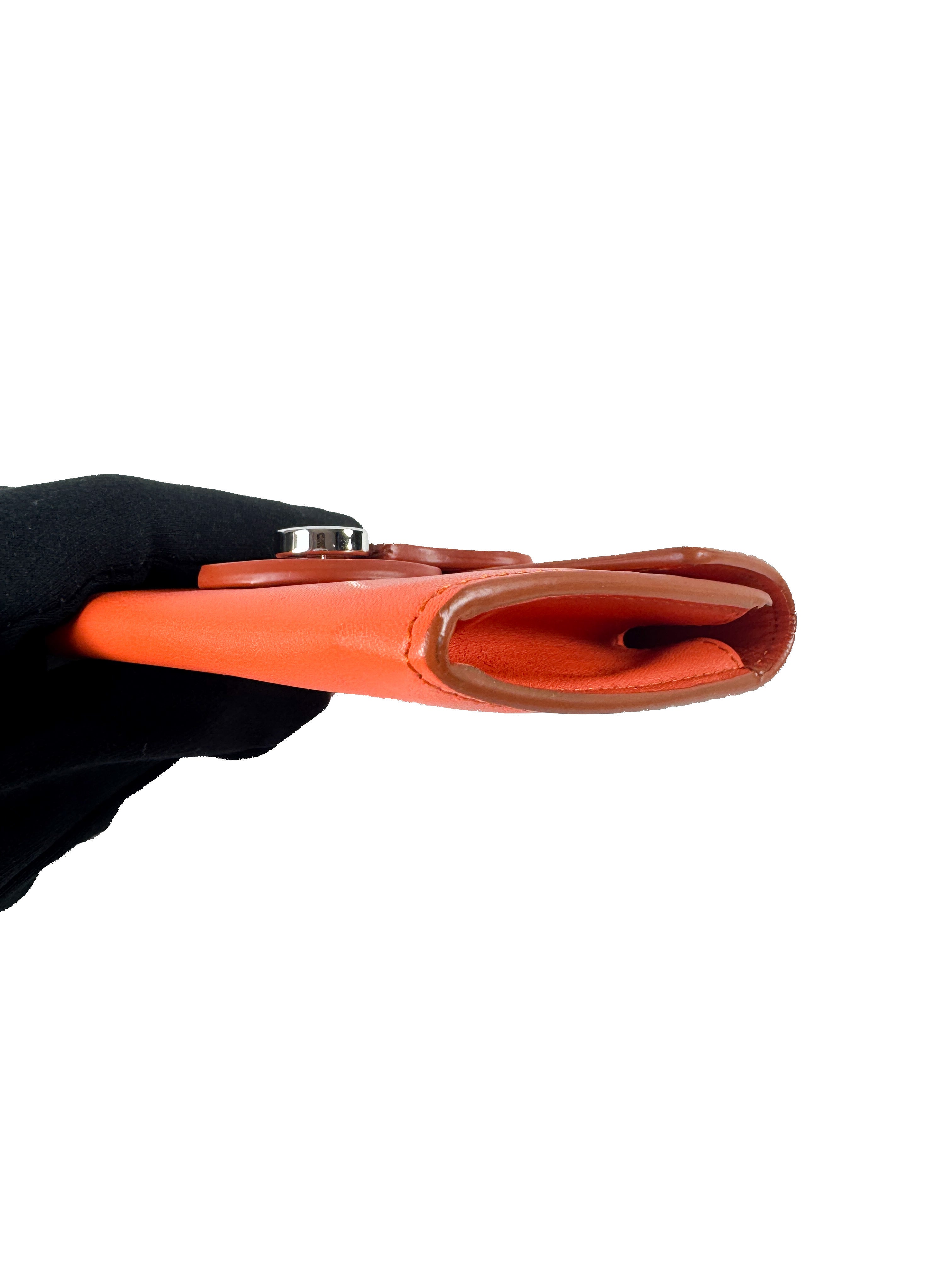 Ralph Lauren orange/green leather Ricky card holder