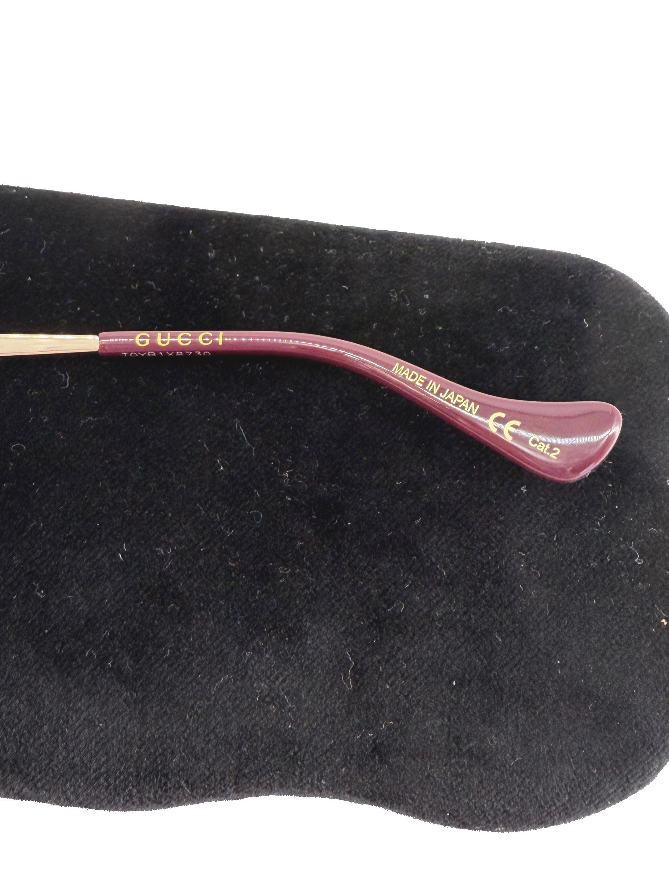 Gucci gold/purple oversized aviator sunglasses GG1087S case