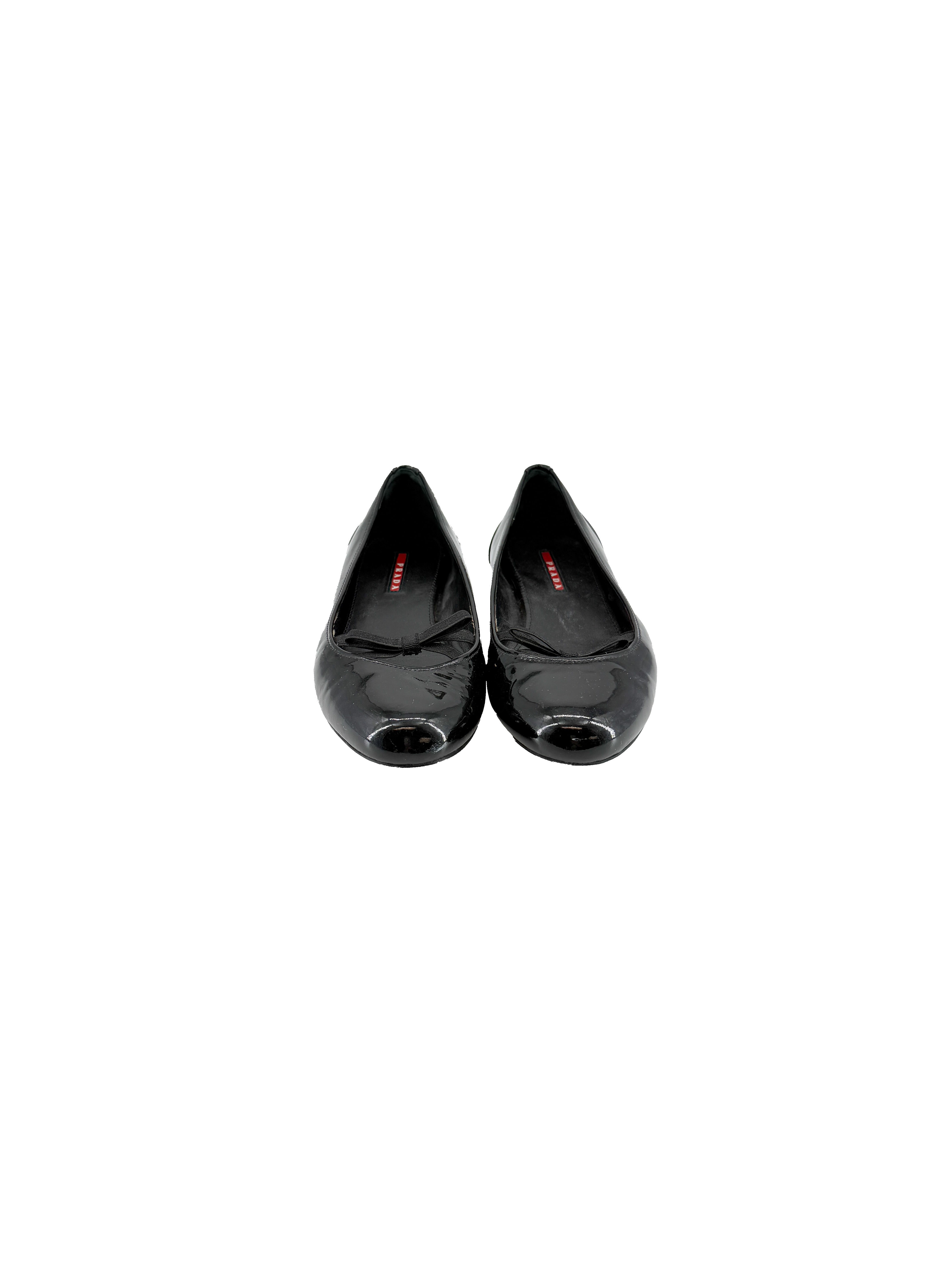 Prada black patent leather flats size 38 *as is*
