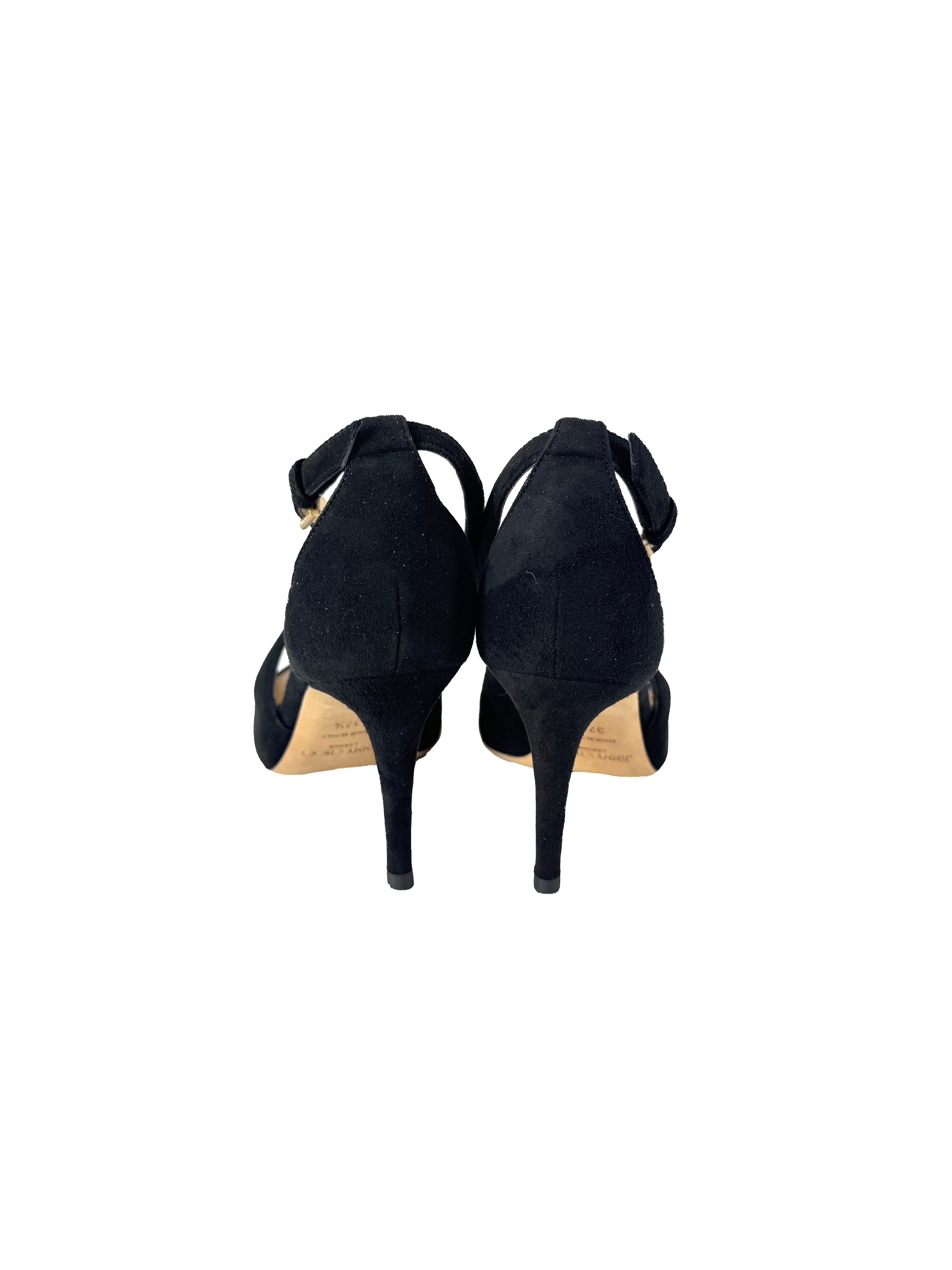 Jimmy Choo black suede Emily 85 pumps size 37.5 BOX
