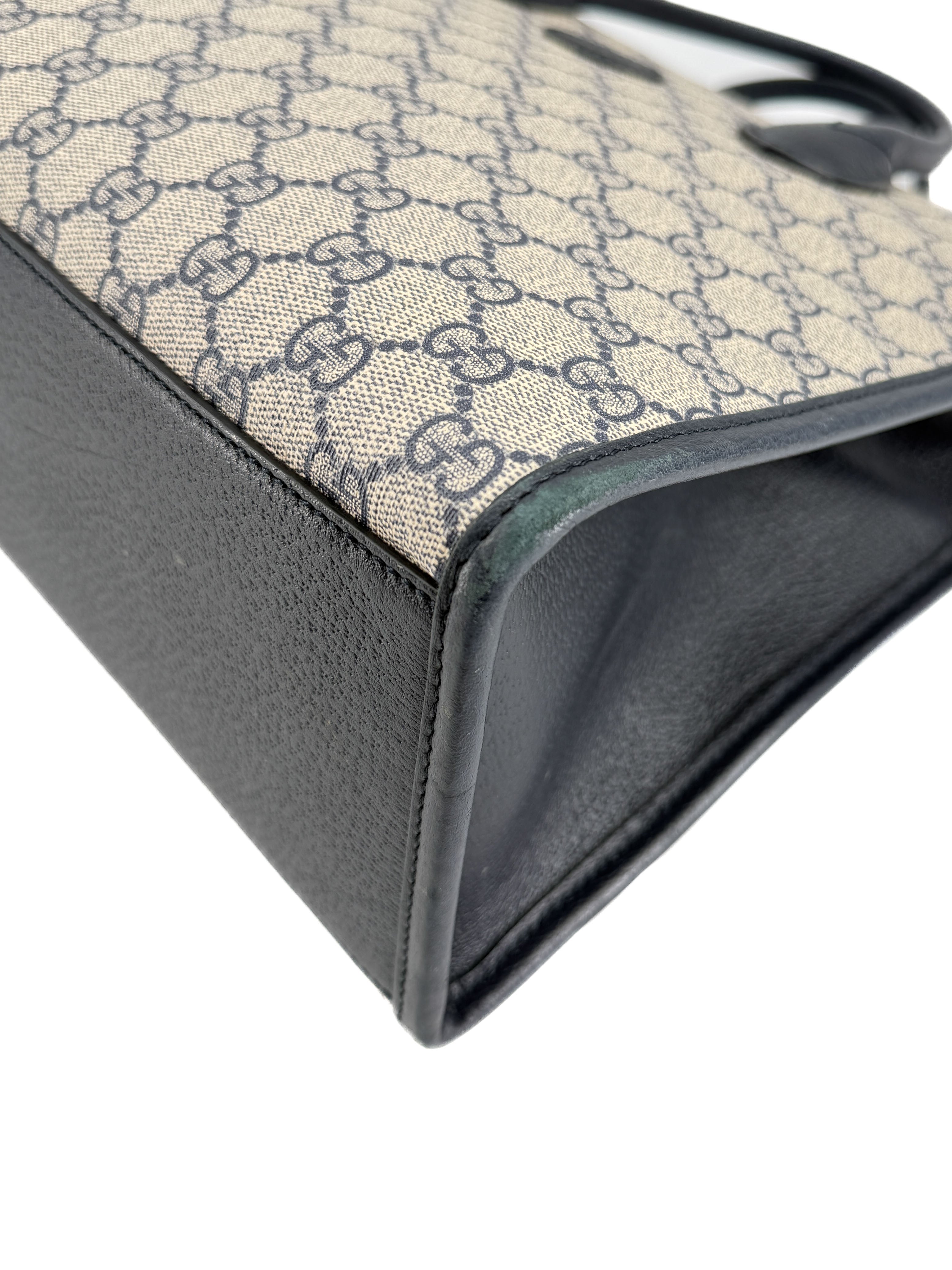 Gucci navy interlocking G small tote 659983 520981