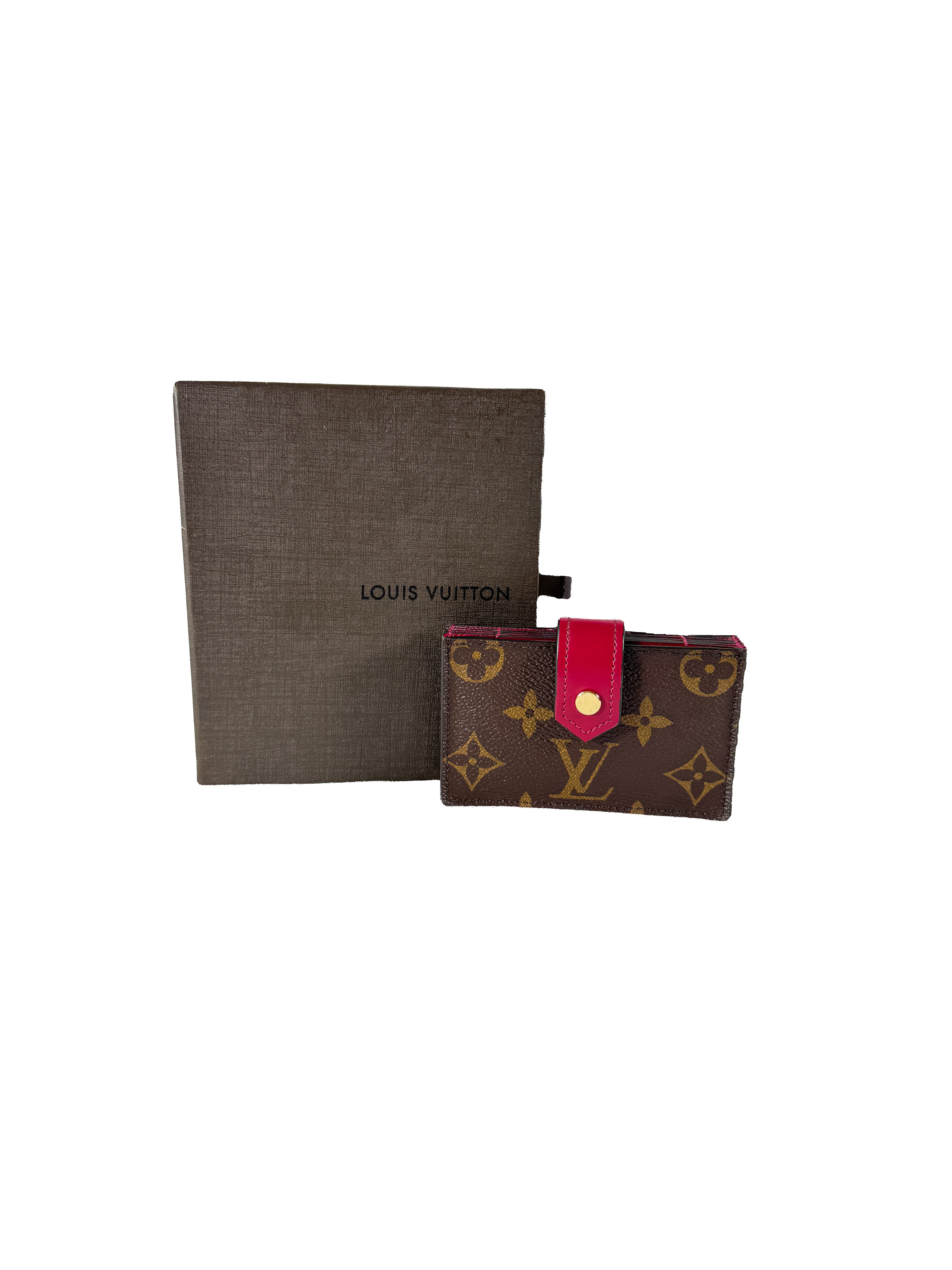 Louis Vuitton Monogram Gusset Card Holder dark pink FH3280
