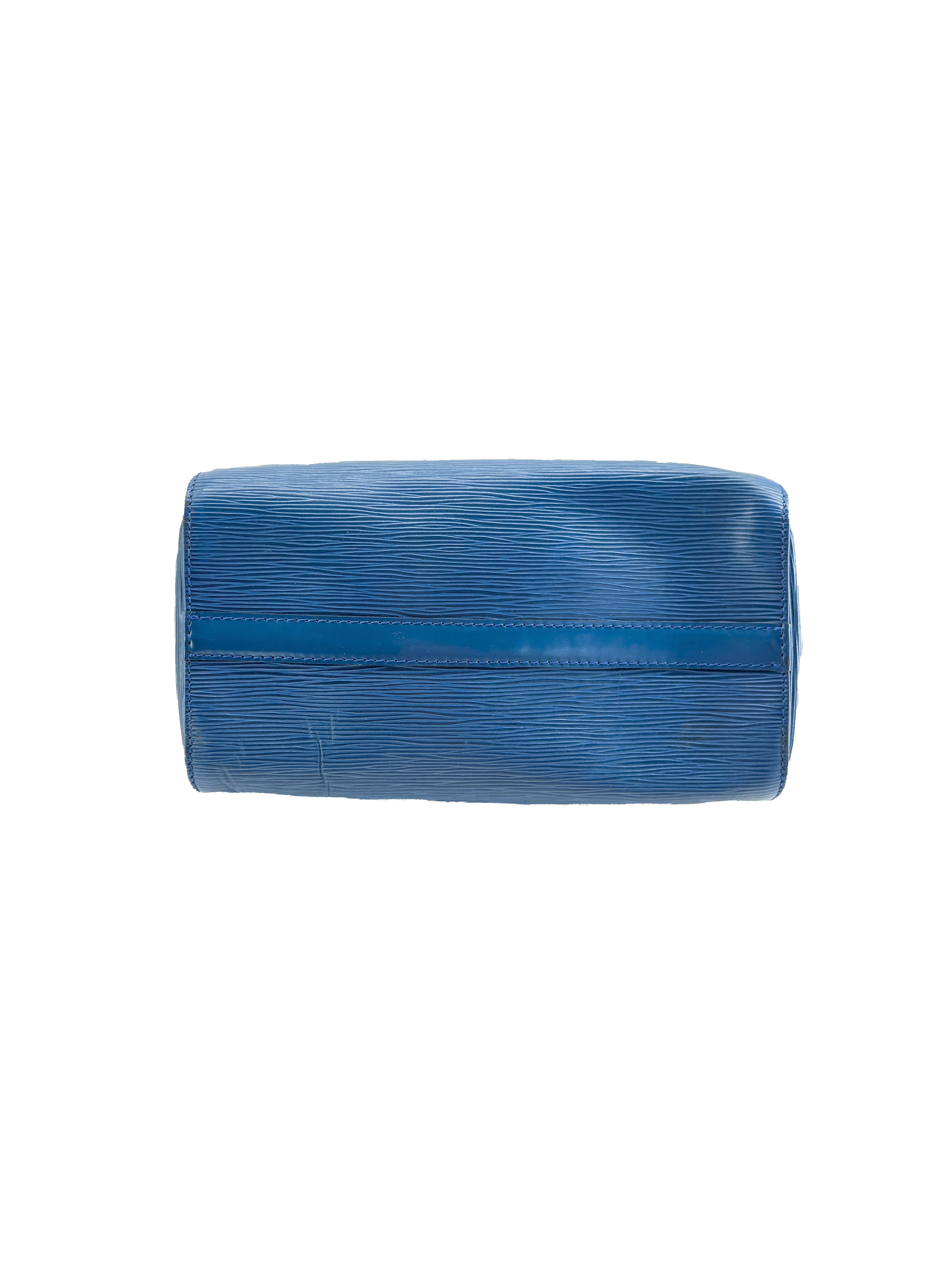 Louis Vuitton blue epi leather Speedy 25 VI0992