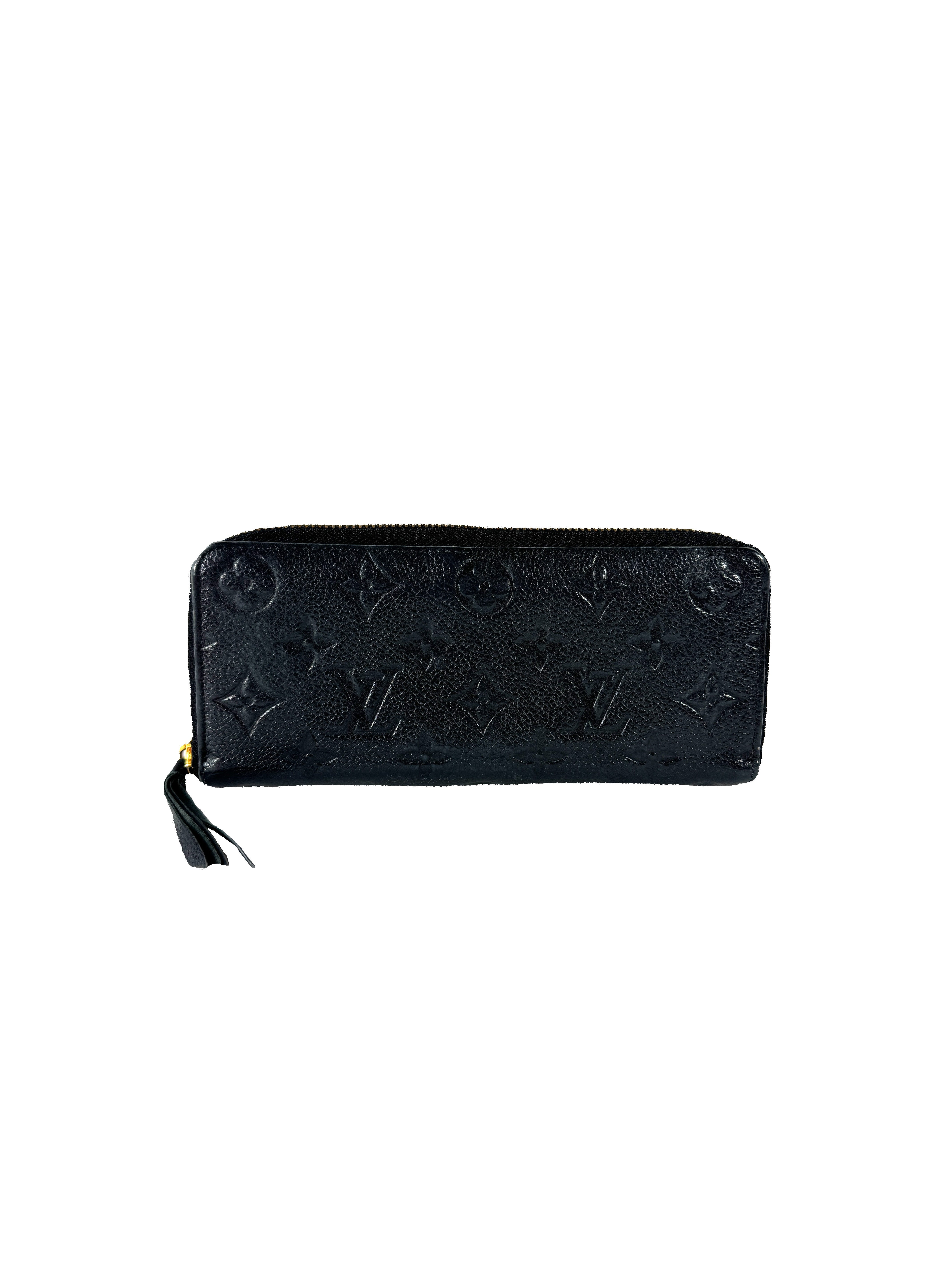 Louis Vuitton monogram empreinte leather black Clemence wallet SP2157