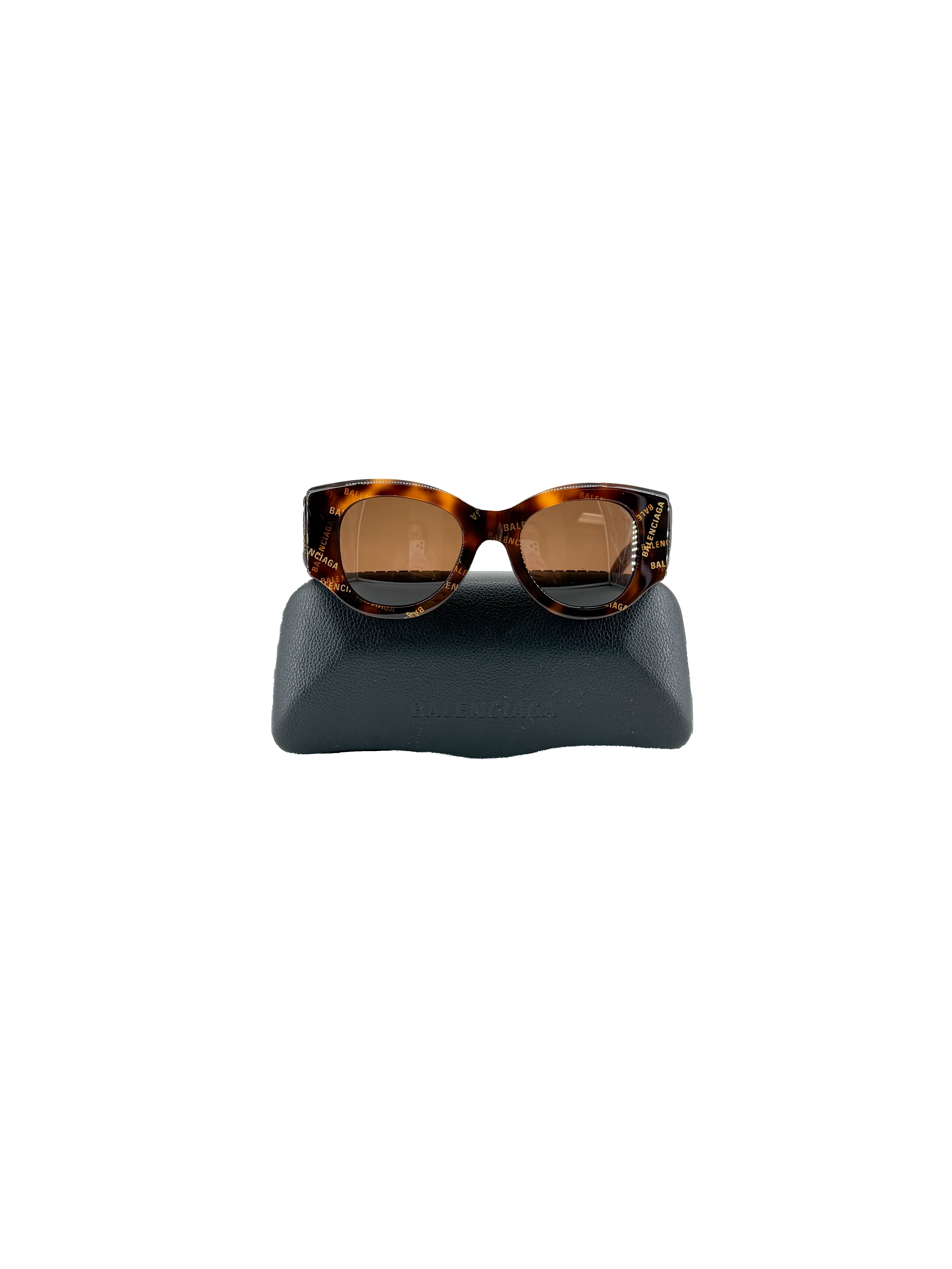 Balenciaga tortoise logo sunglasses BB0070S B0ZGW0635 CASE0