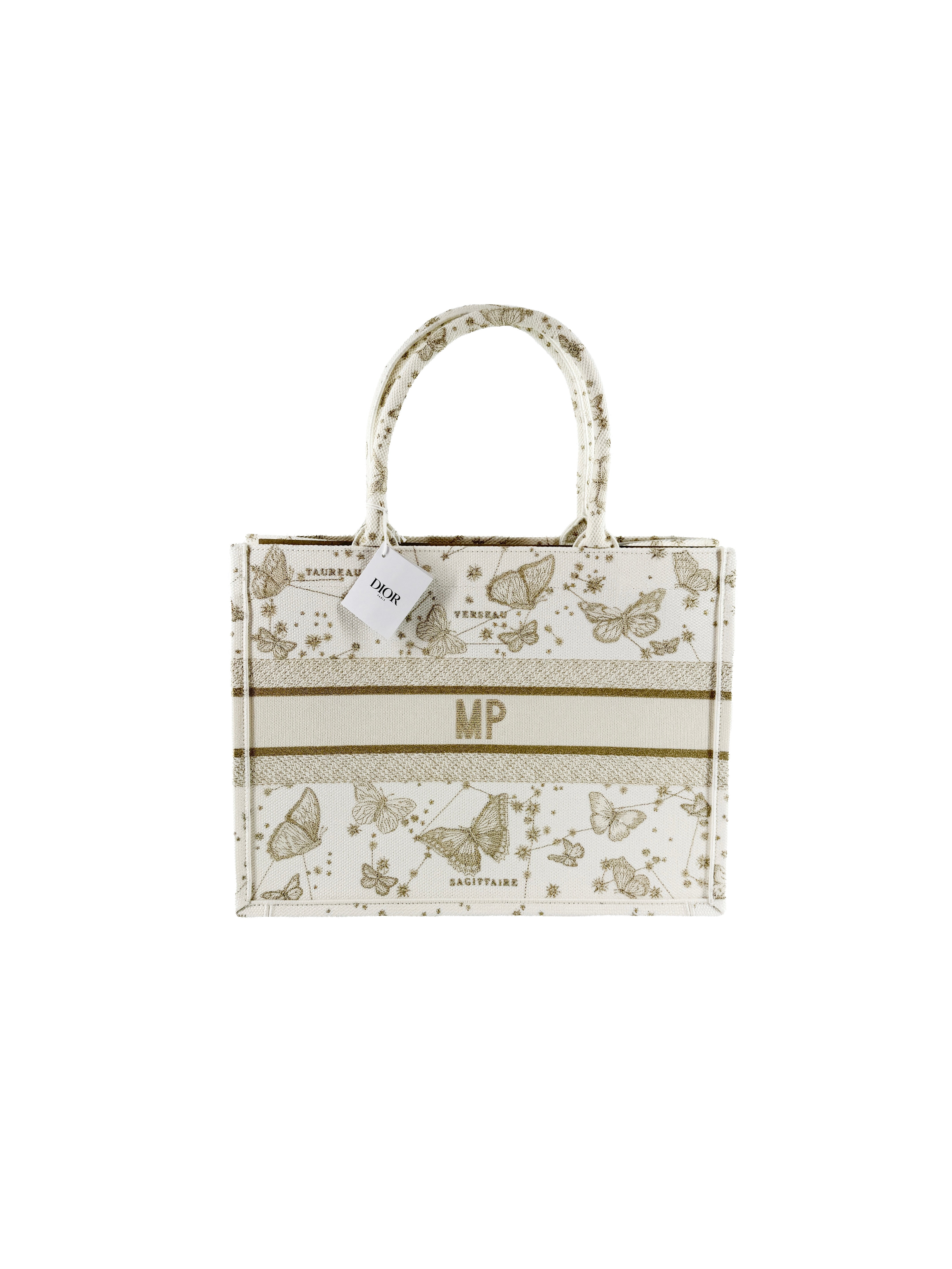 Dior white and gold medium Zodiac book tote NWT