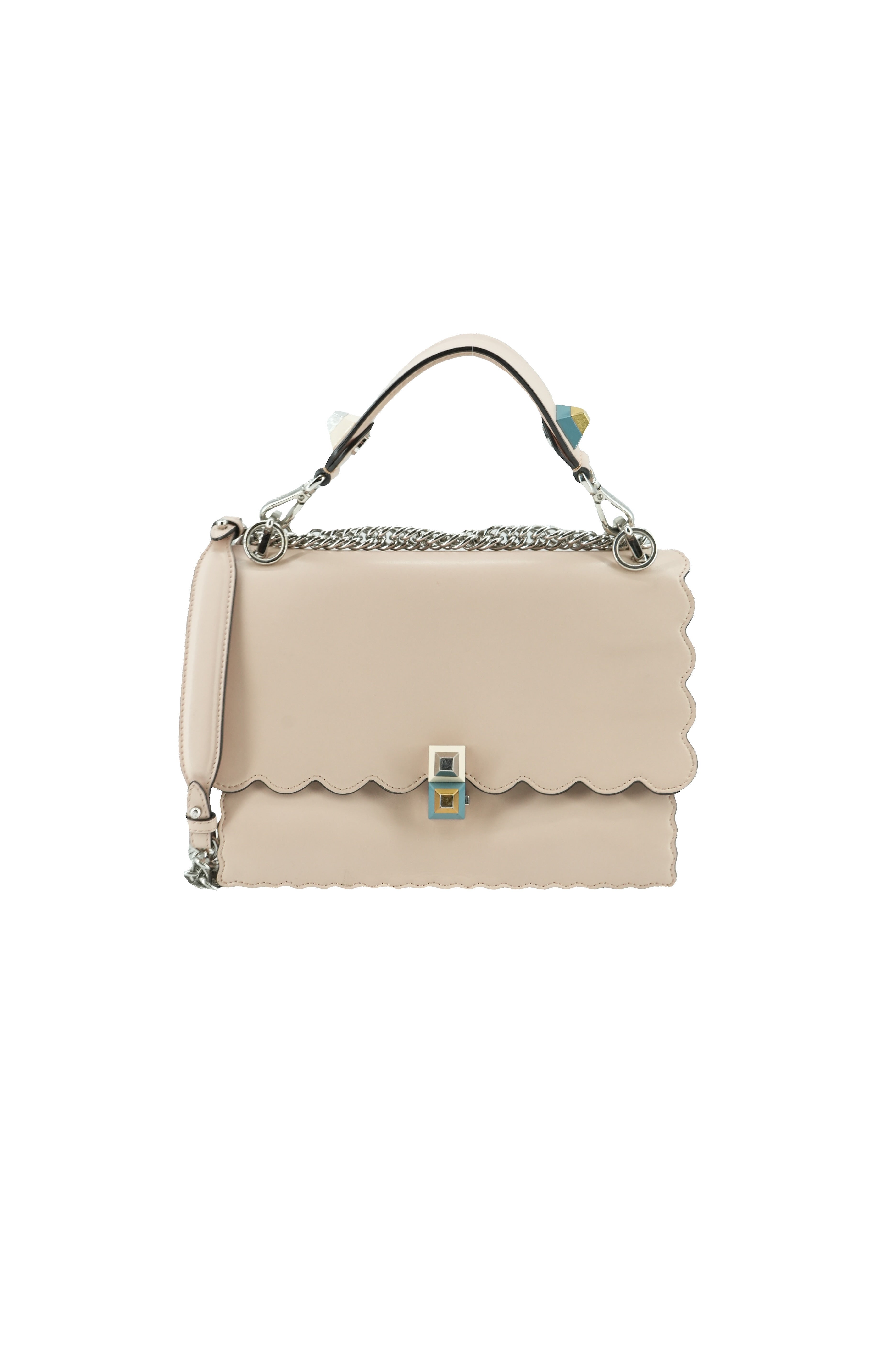 Fendi light pink Kan I scalloped shoulder bag 8762