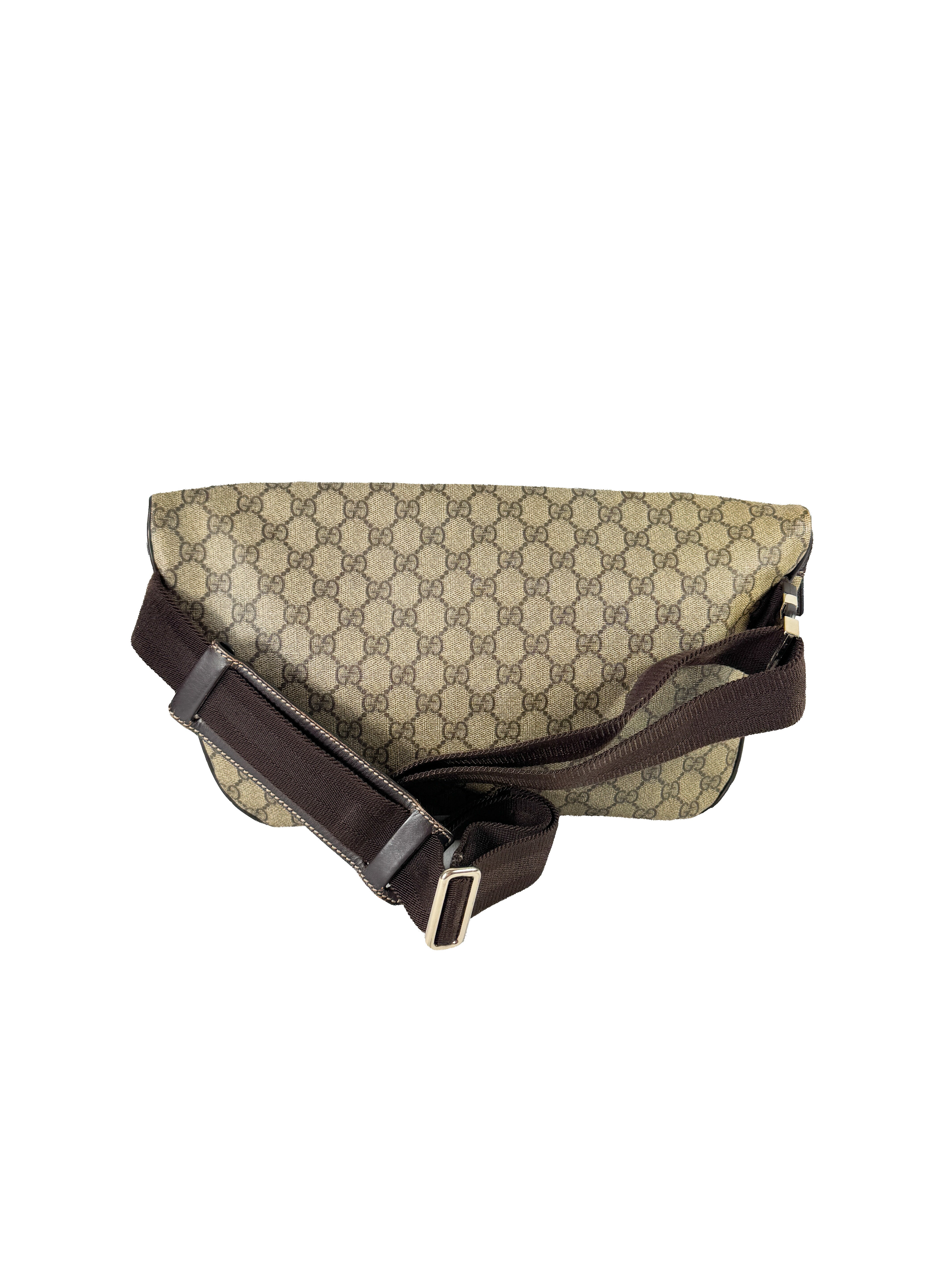 Gucci brown coated canvas GG belt bag 211110001998