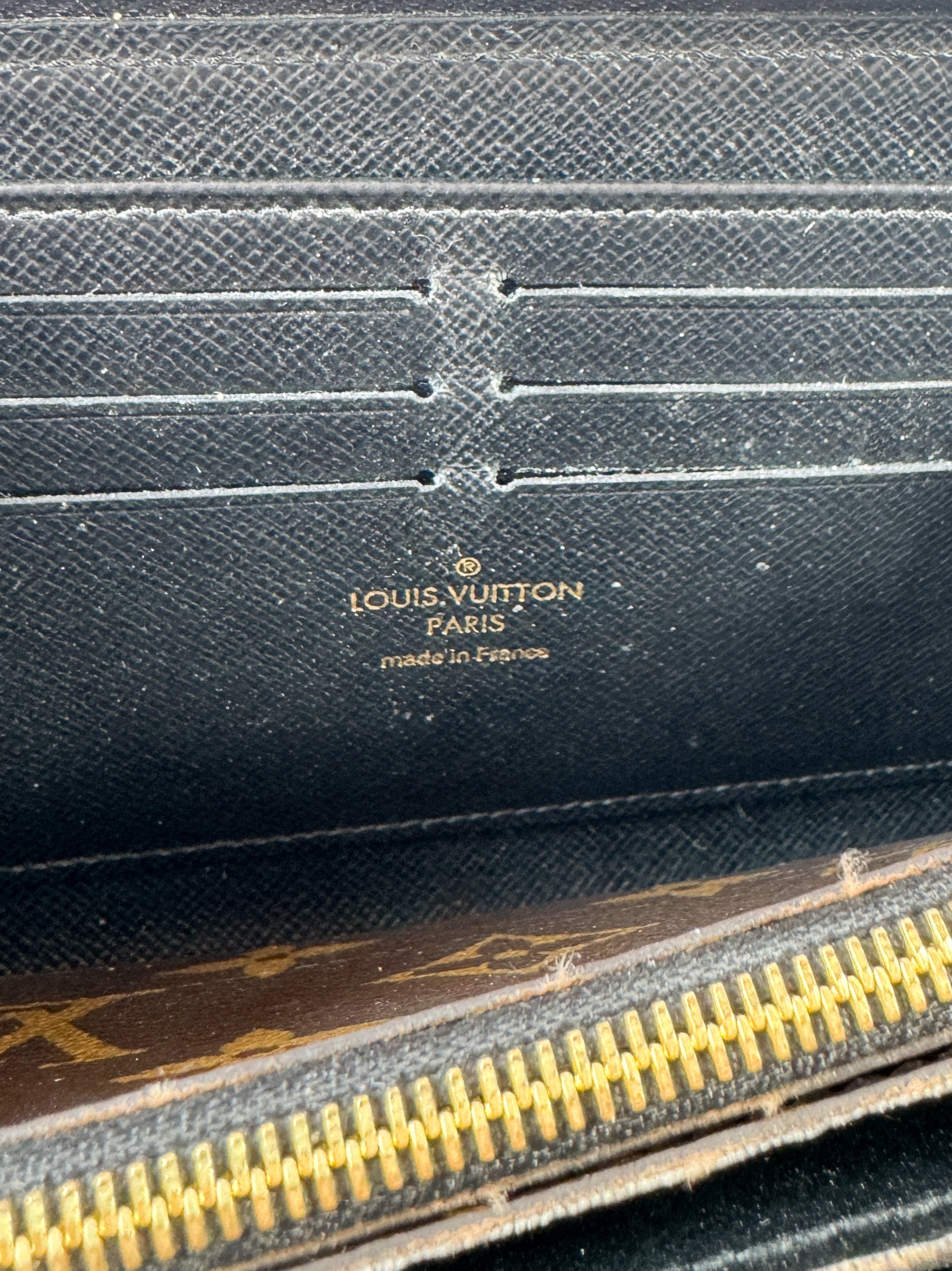 Louis Vuitton monogram/black Retiro zippy wallet MI0159
