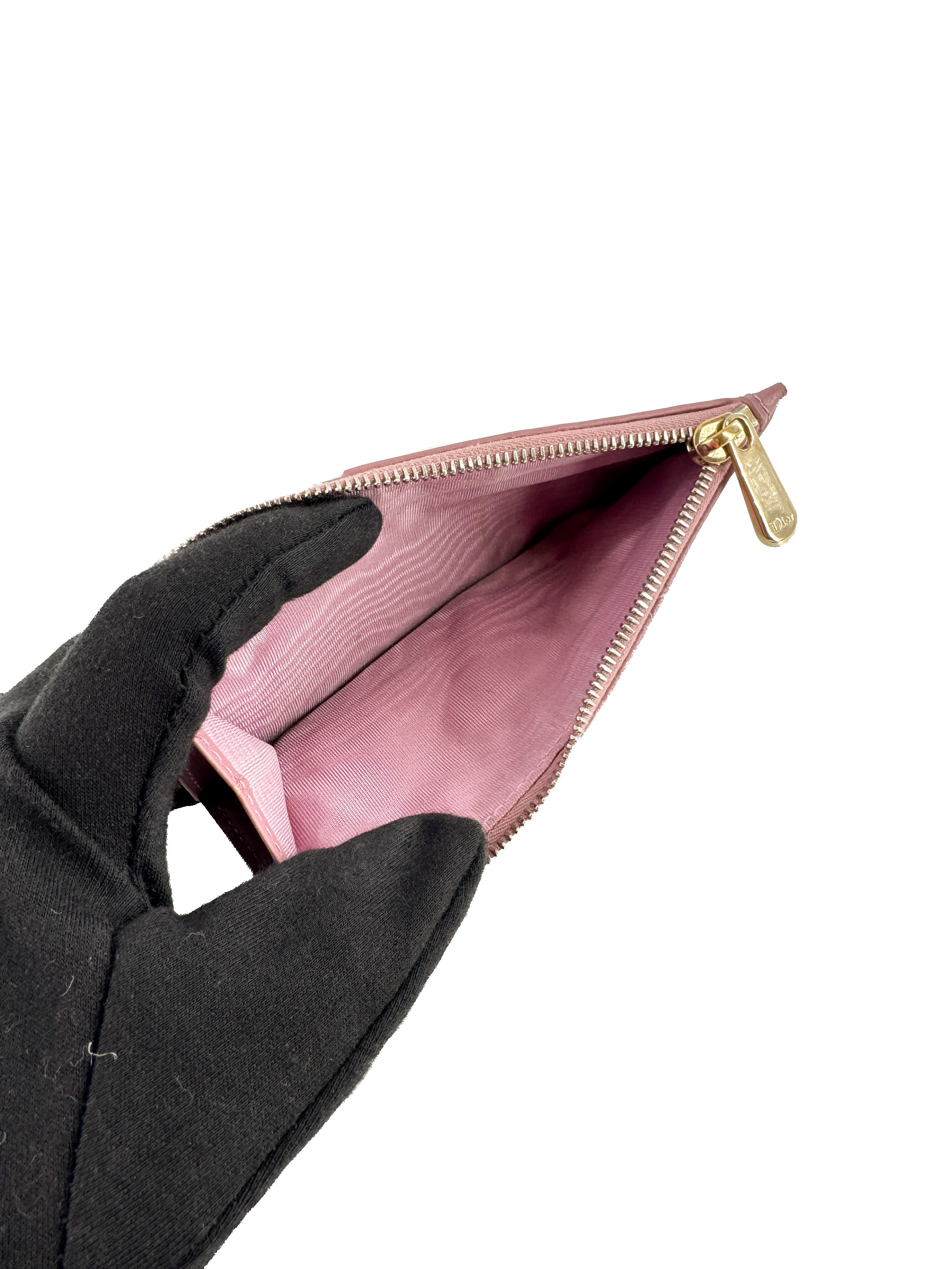 Dior cannage mauve leather card holder 33-MA-0232