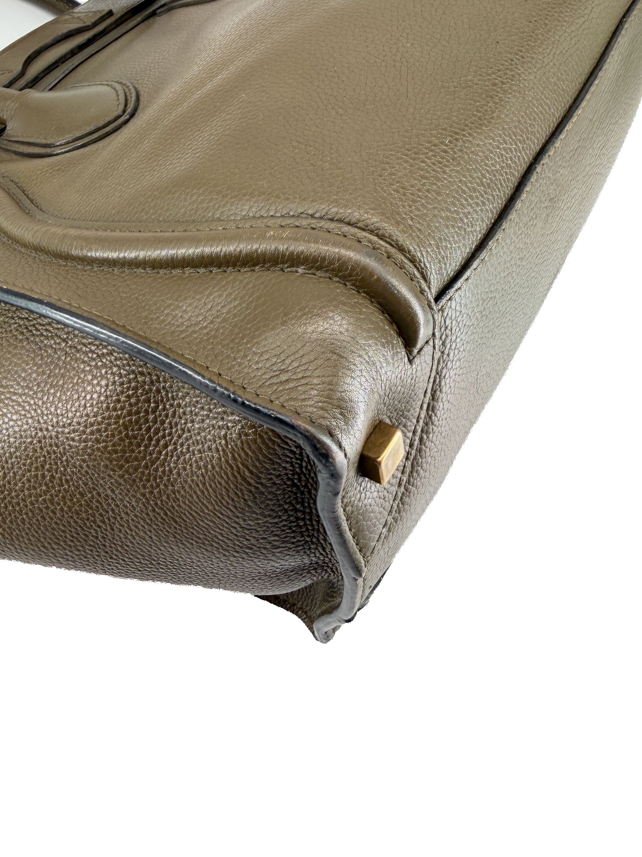 Celine olive leather mini luggage tote S-PA-1121