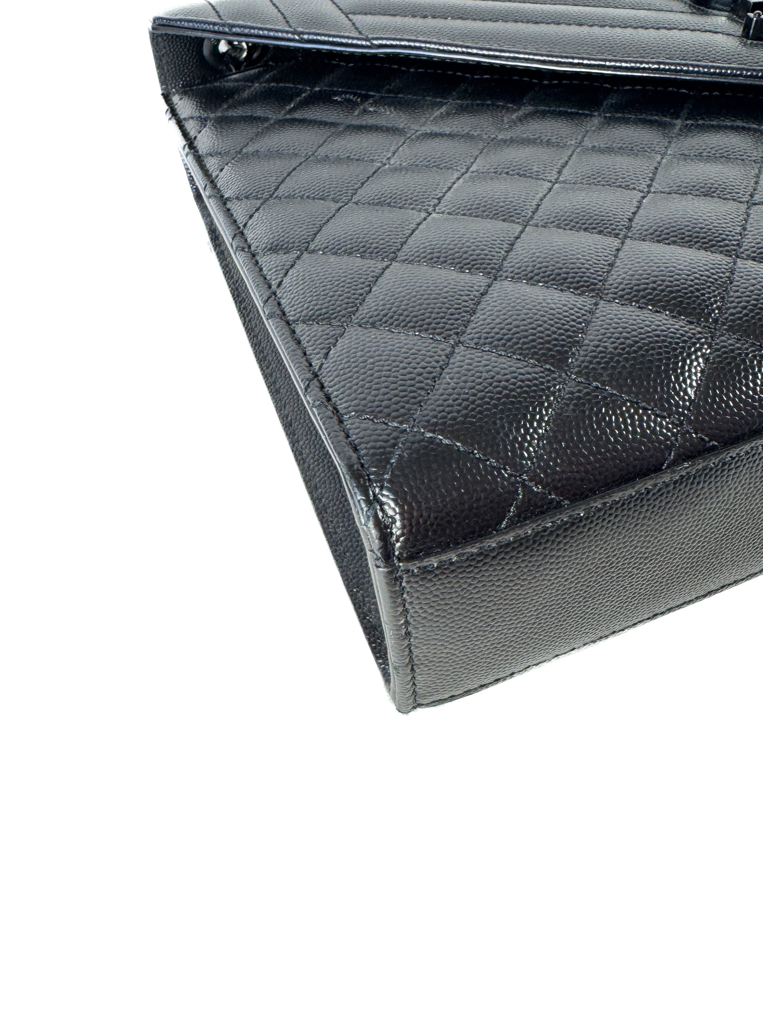 Saint Laurent black Grain De Poudre Textured Mixed Matelasse Large MAL600166-1220