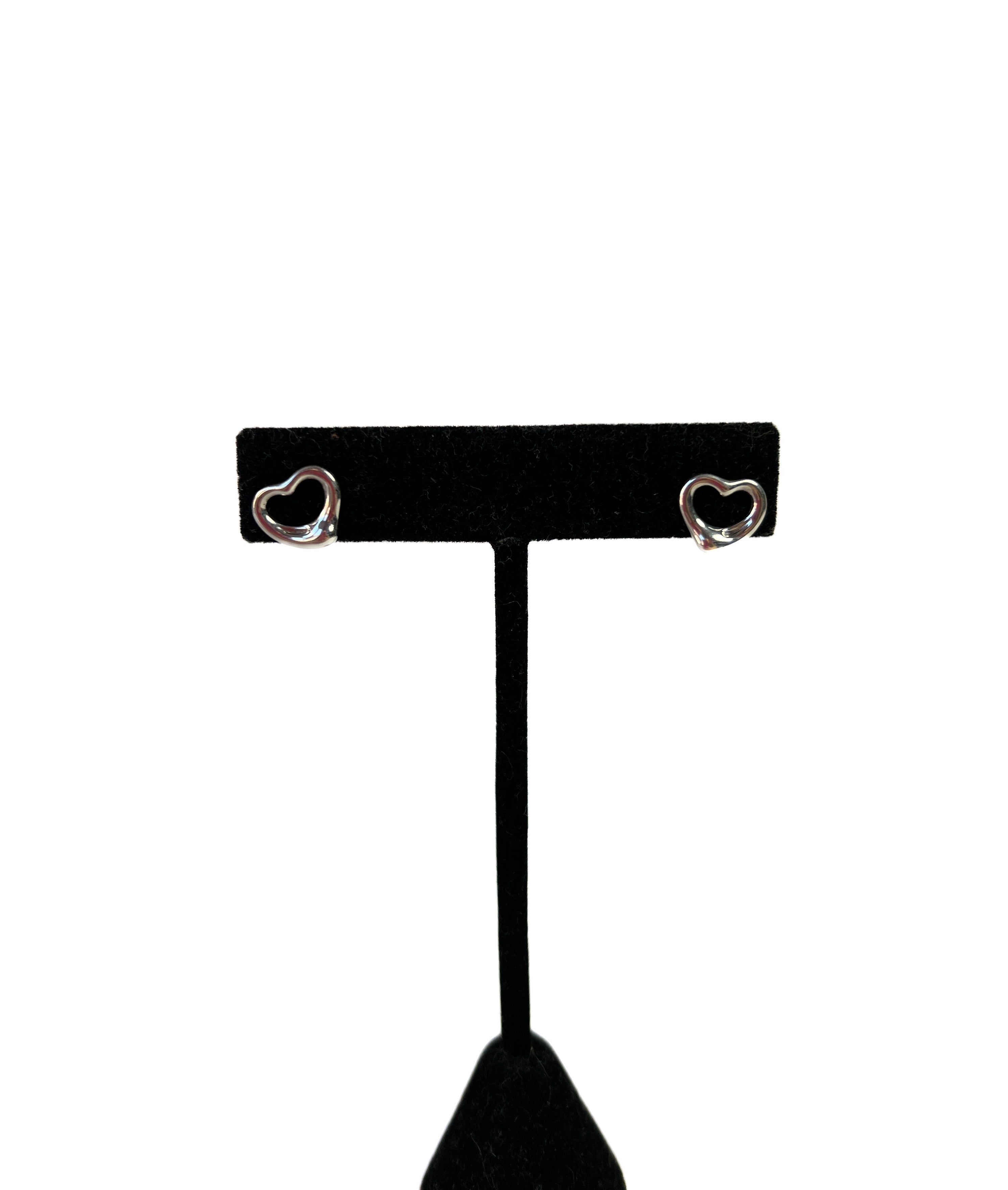 Tiffany & Co Elsa Peretti open heart 11mm stud earrings