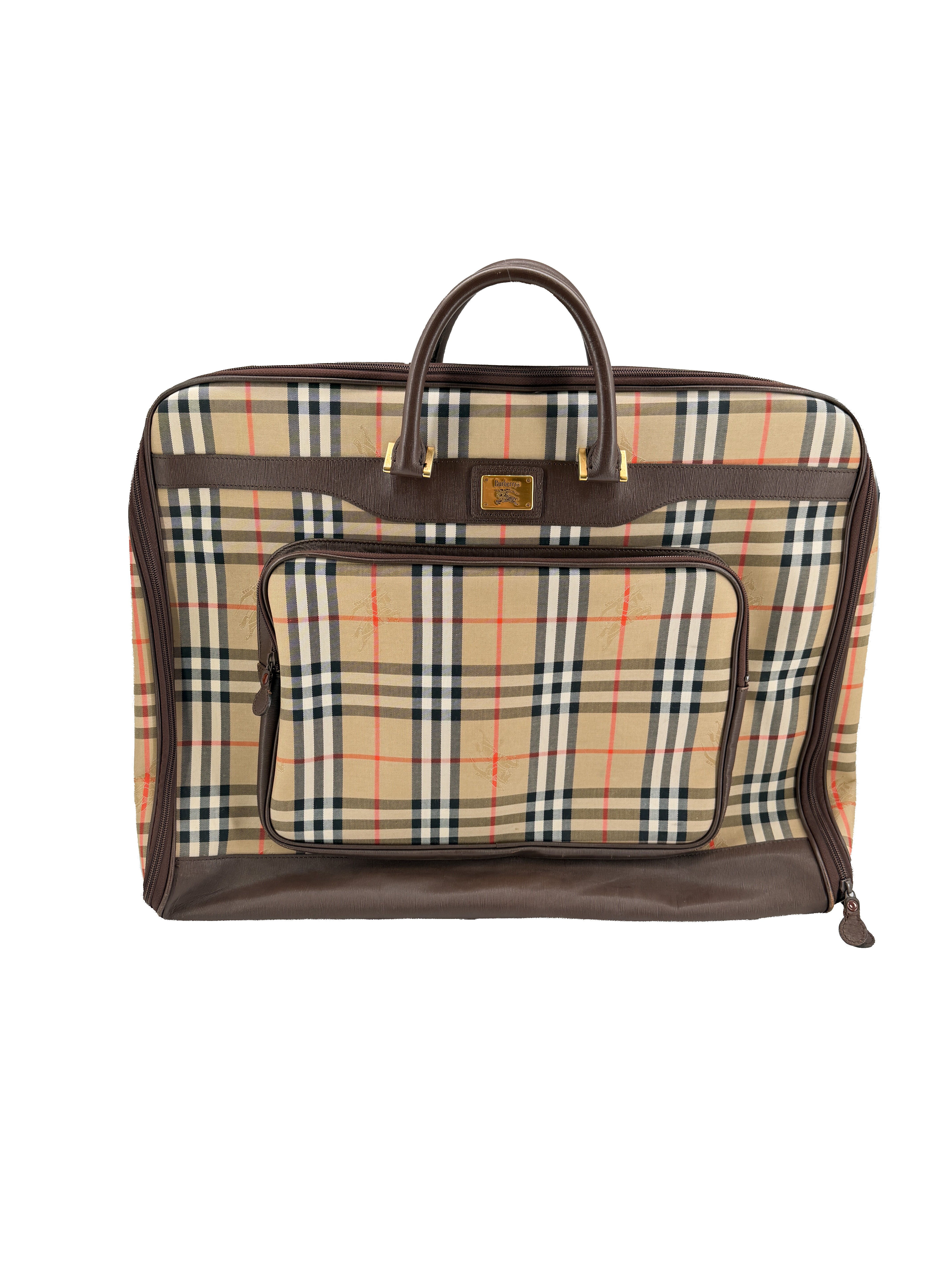 Burberry vintage brown trimmed foldable garment bag