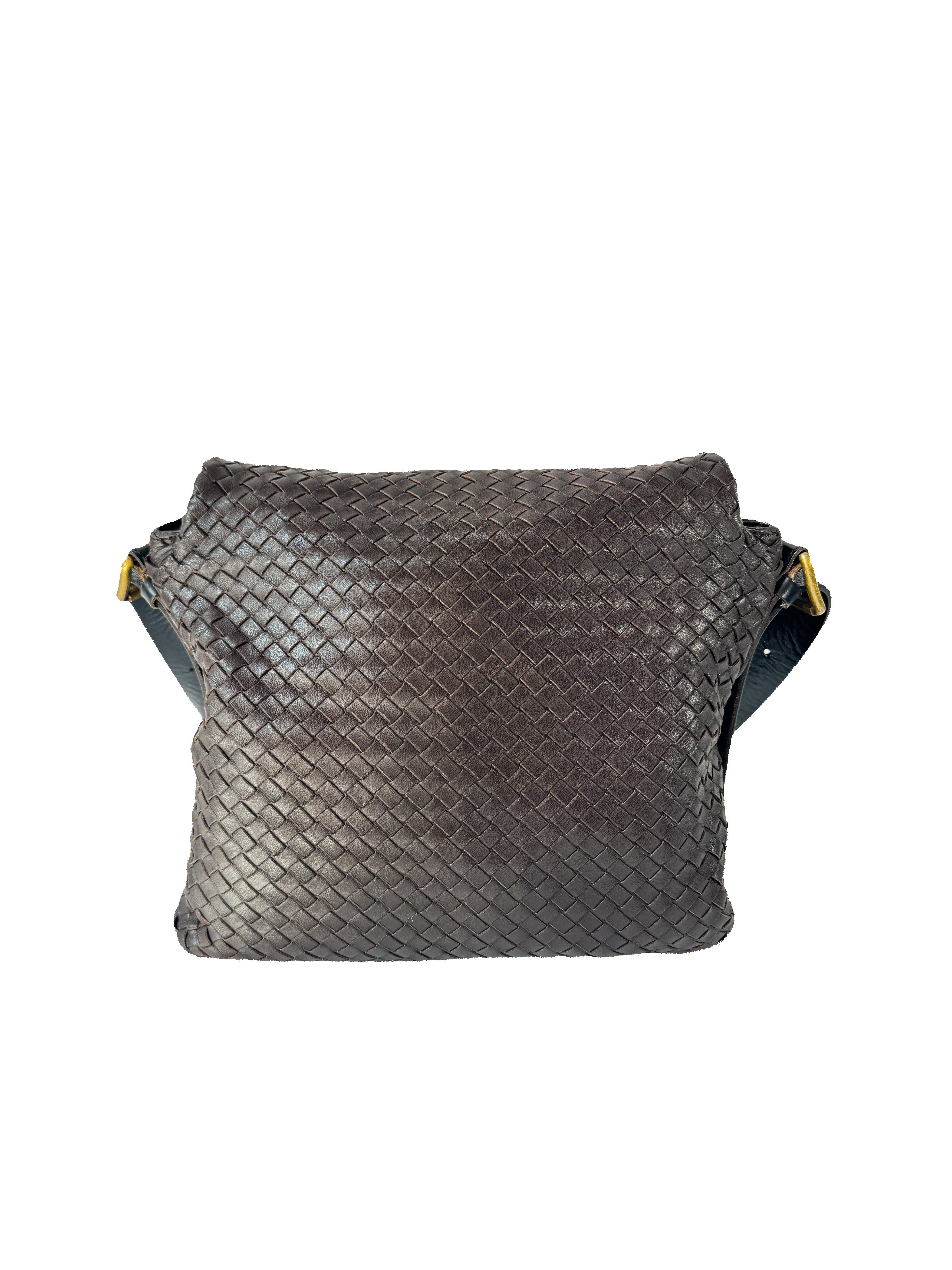 Bottega Veneta brown Intrecciato leather crossbody 163971V77811375