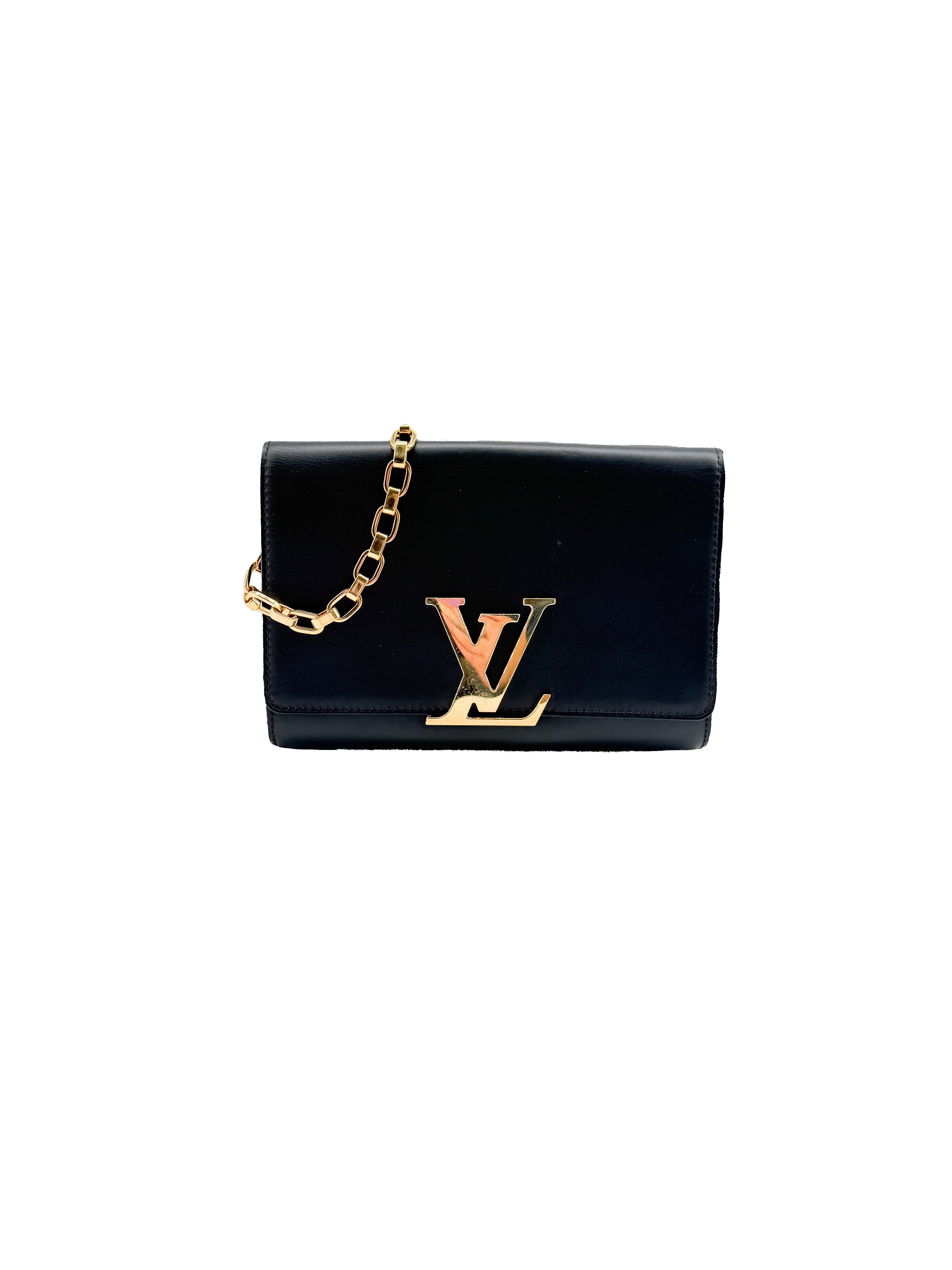 Louis Vuitton black Louise MM - My Girlfriend's Wardrobe LLC