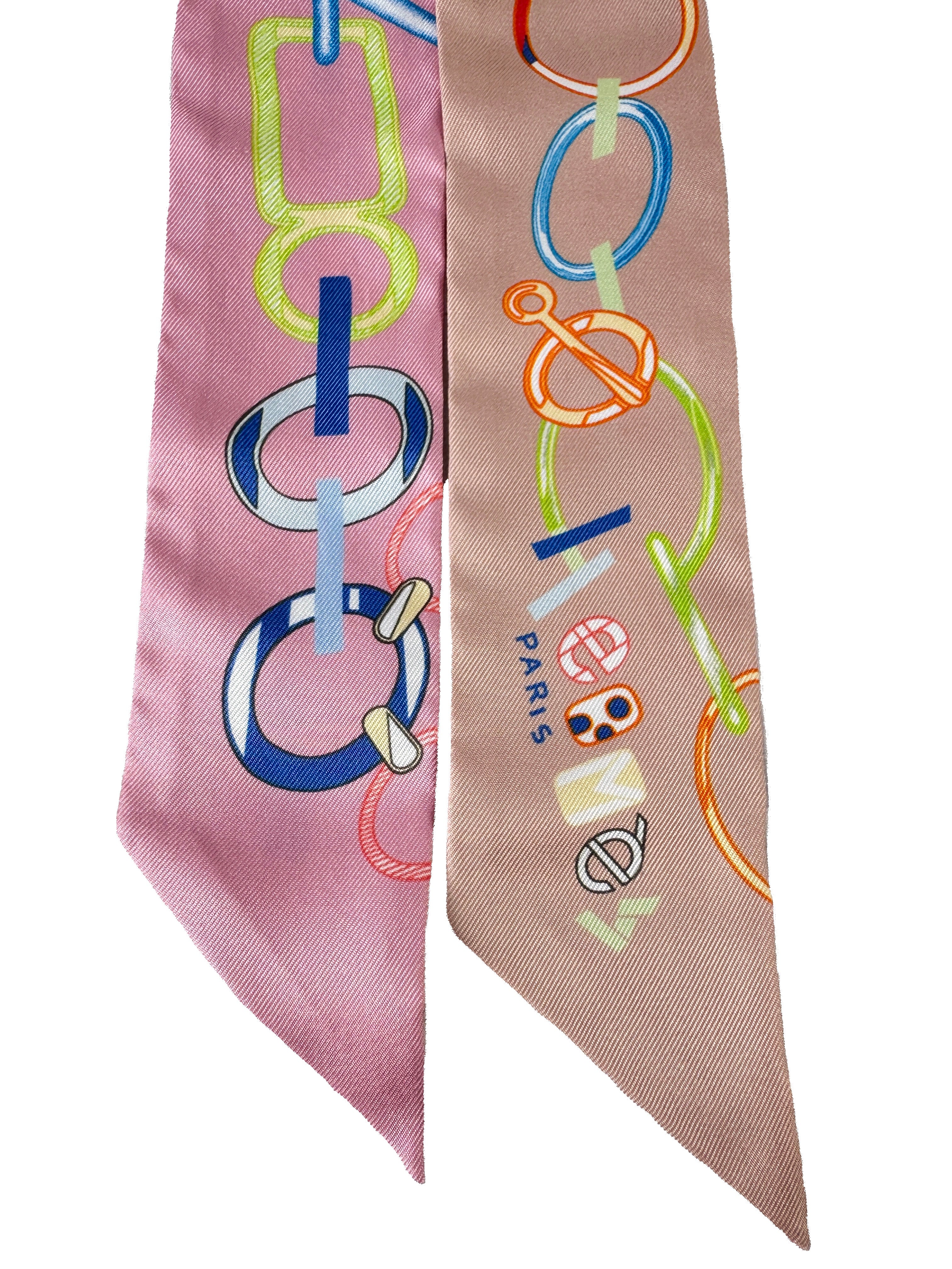 Hermès Do Re Boucles silk twilly