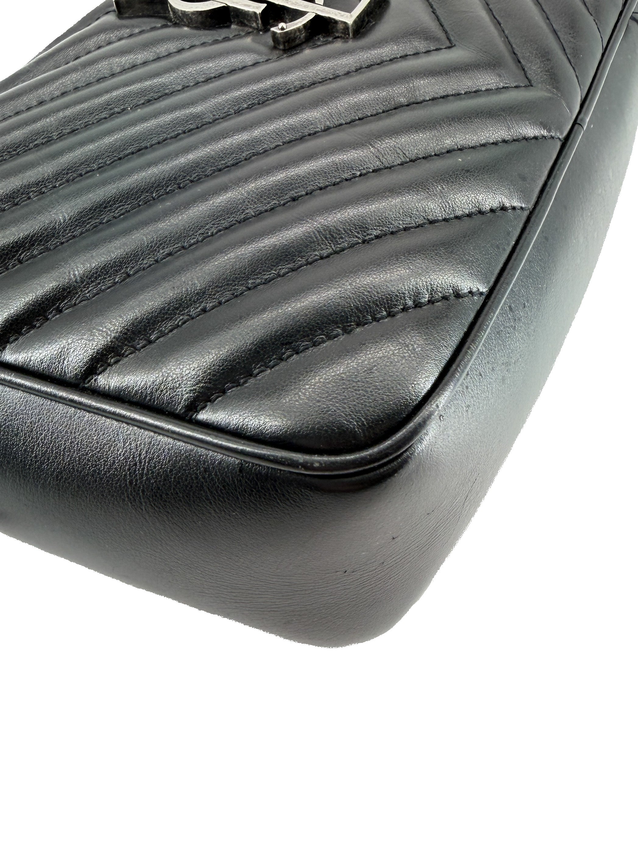 Saint Laurent black leather Lou quilted camera bag GUE612544-0222