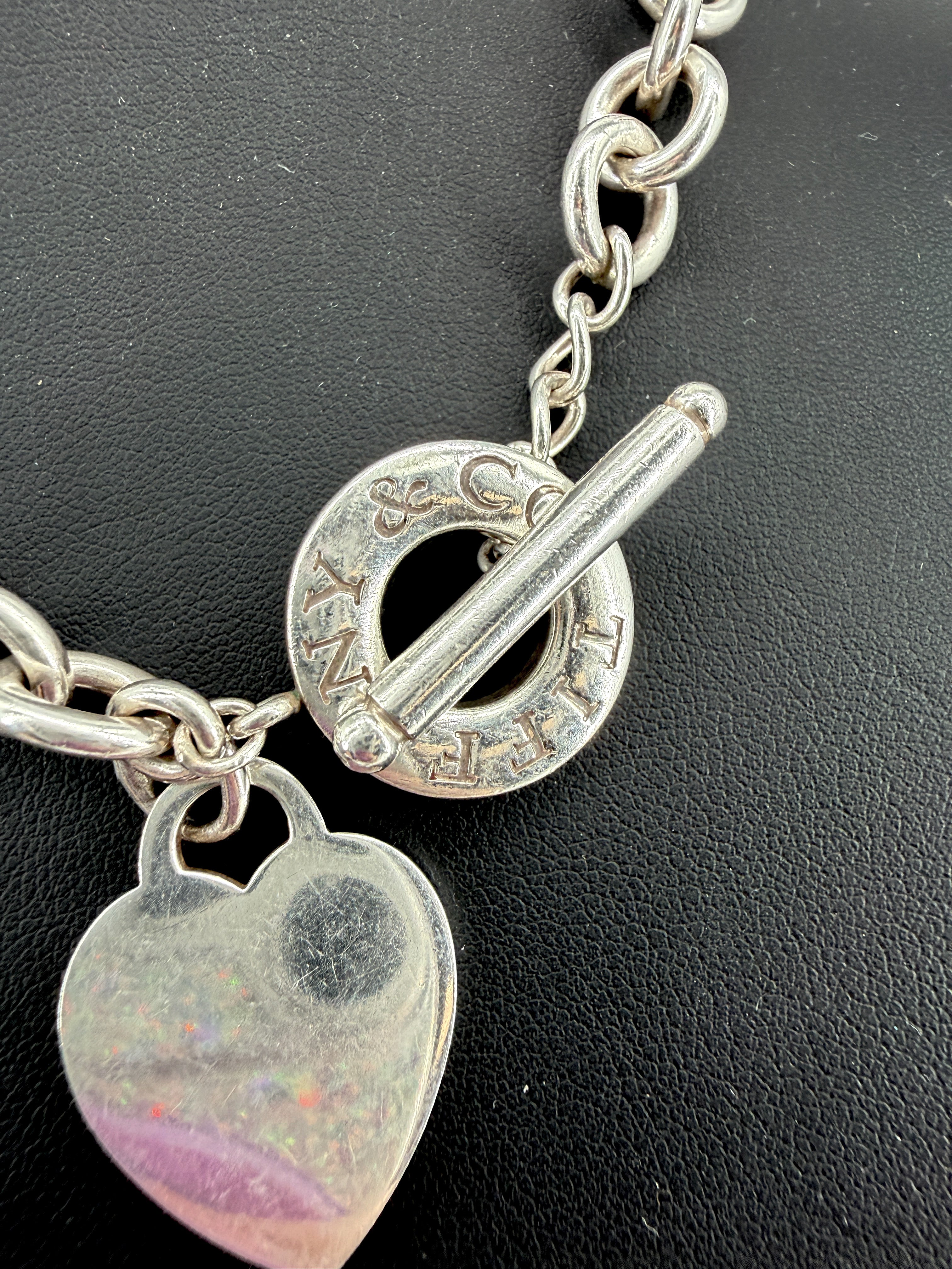Tiffany & Co sterling silver heart toggle necklace