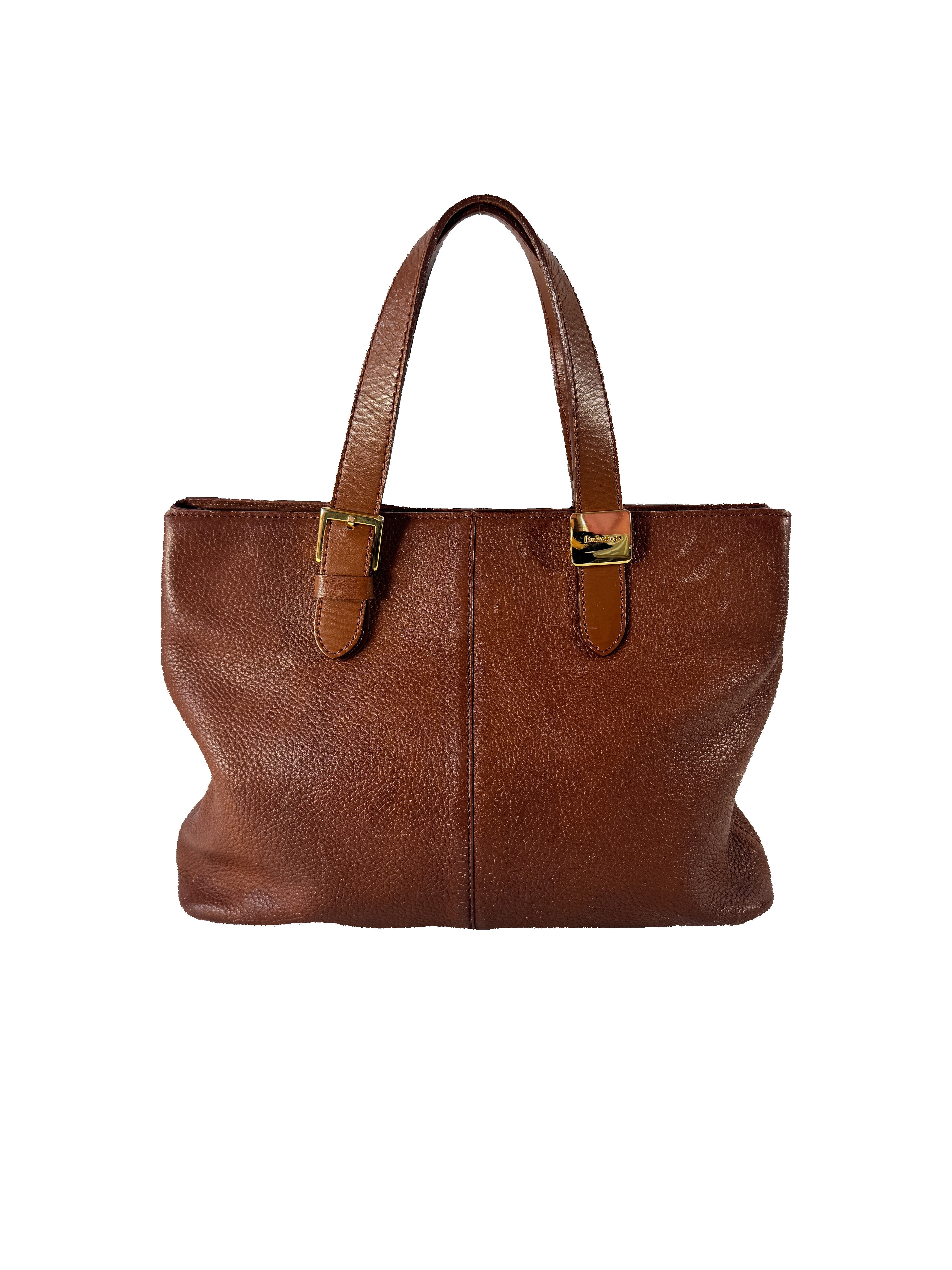 Burberry brown leather vintage small tote