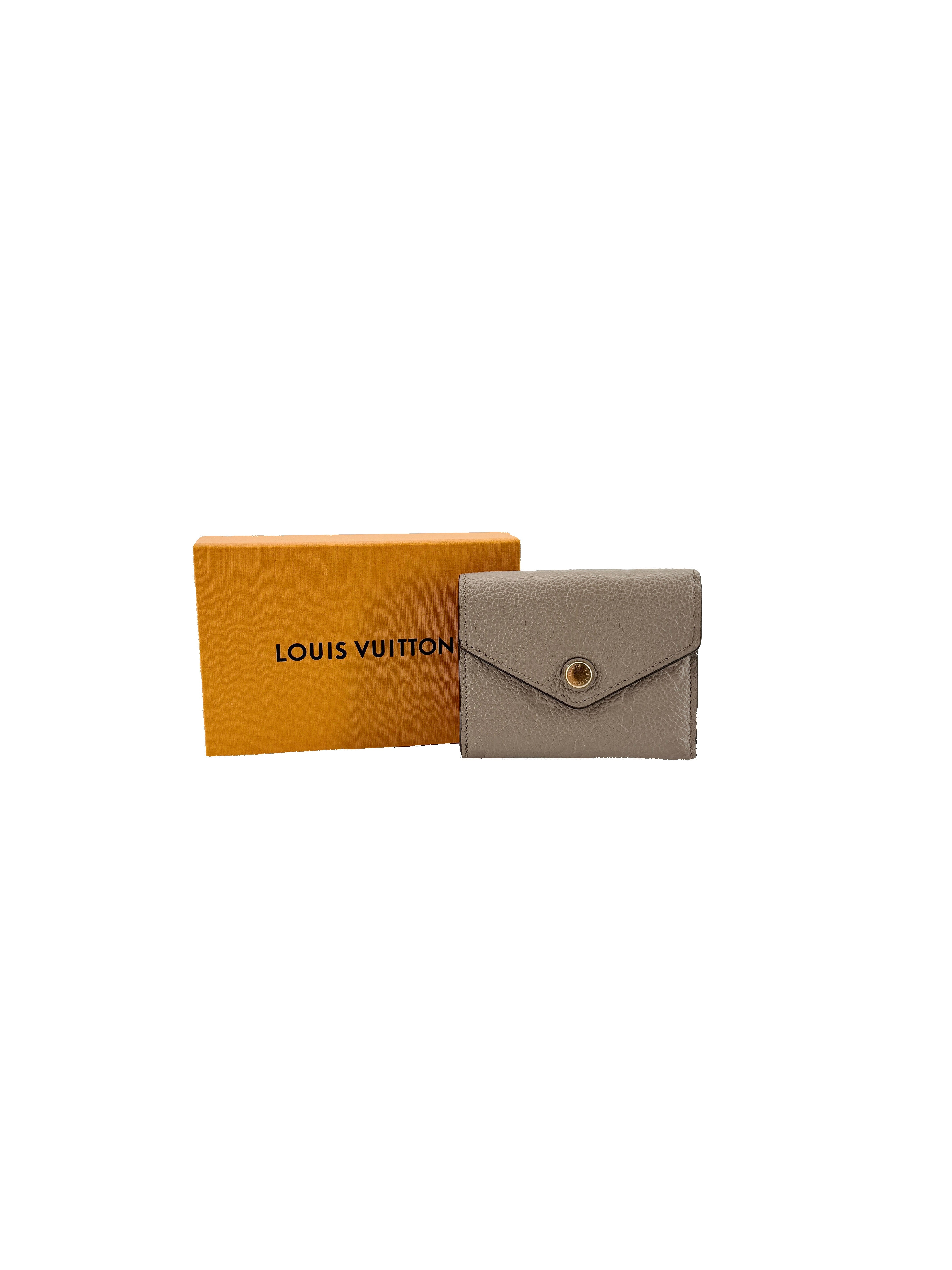 Louis Vuitton taupe empreinte Zoe compact wallet NFC