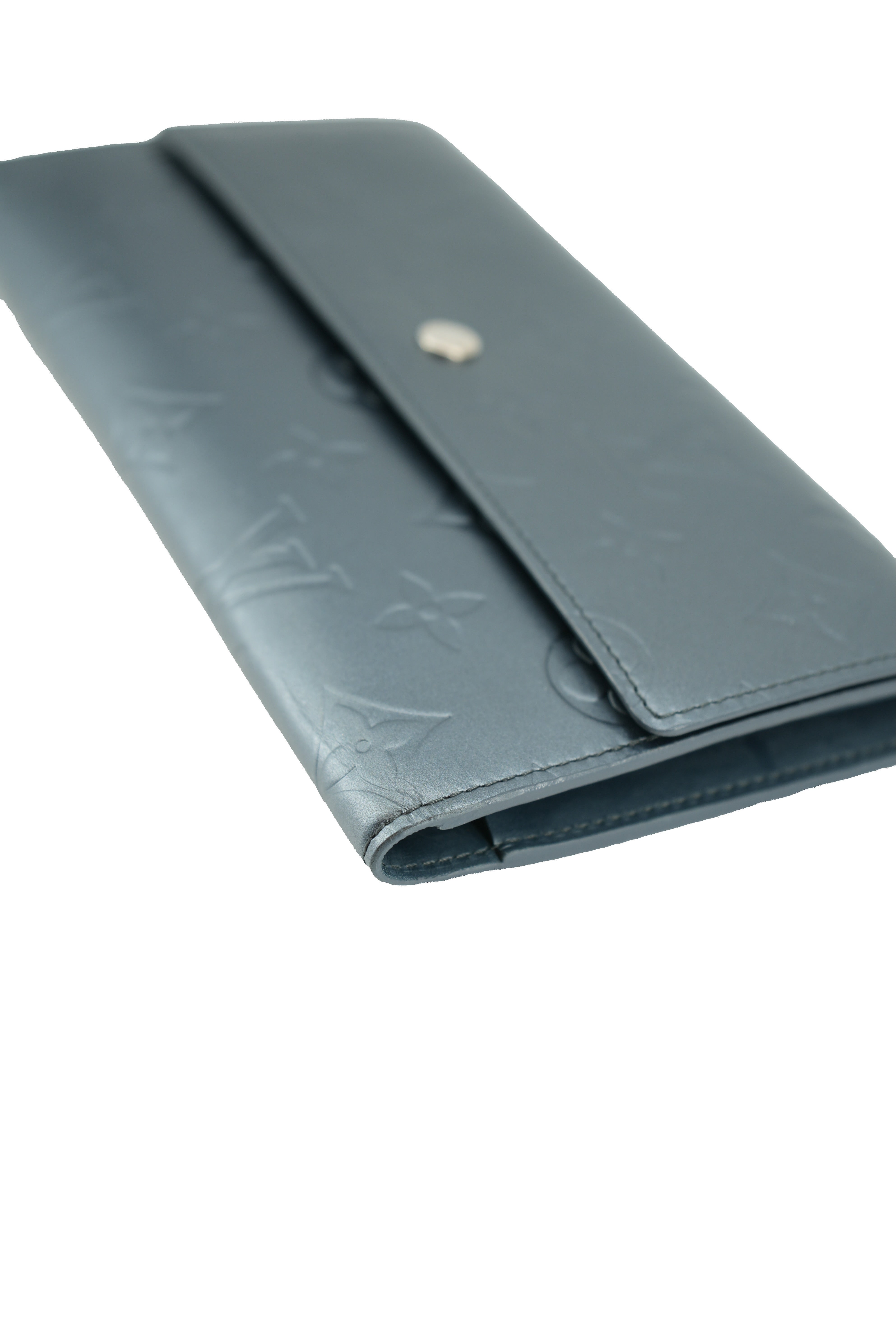 Louis Vuitton blue matte vernis long wallet TH0022