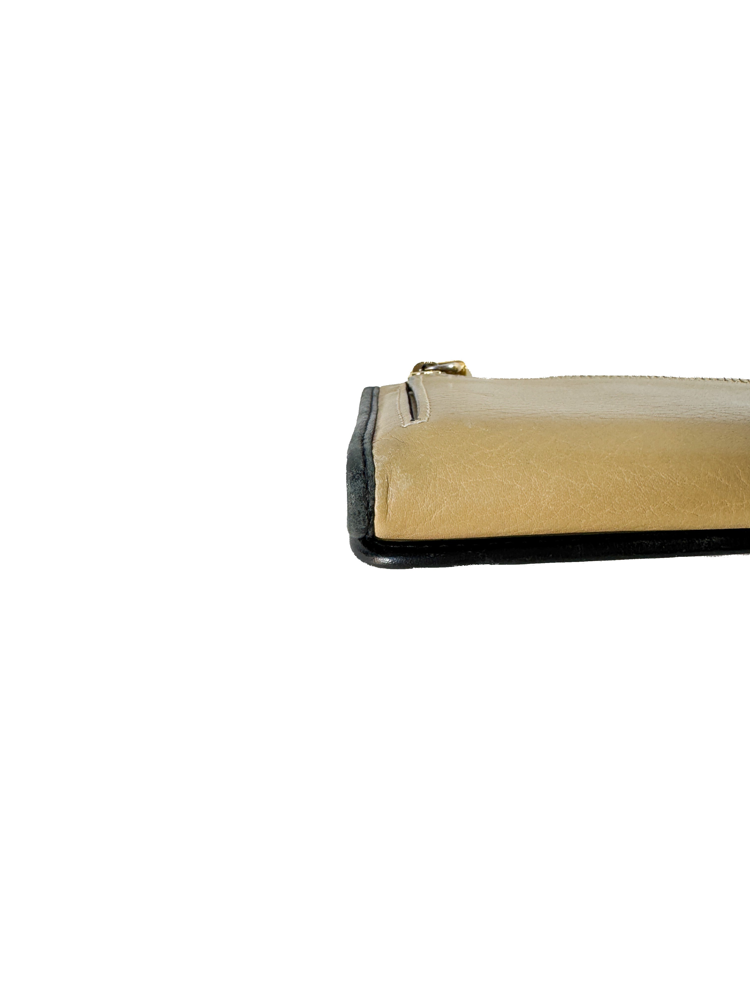 Loewe beige/black leather long wallet
