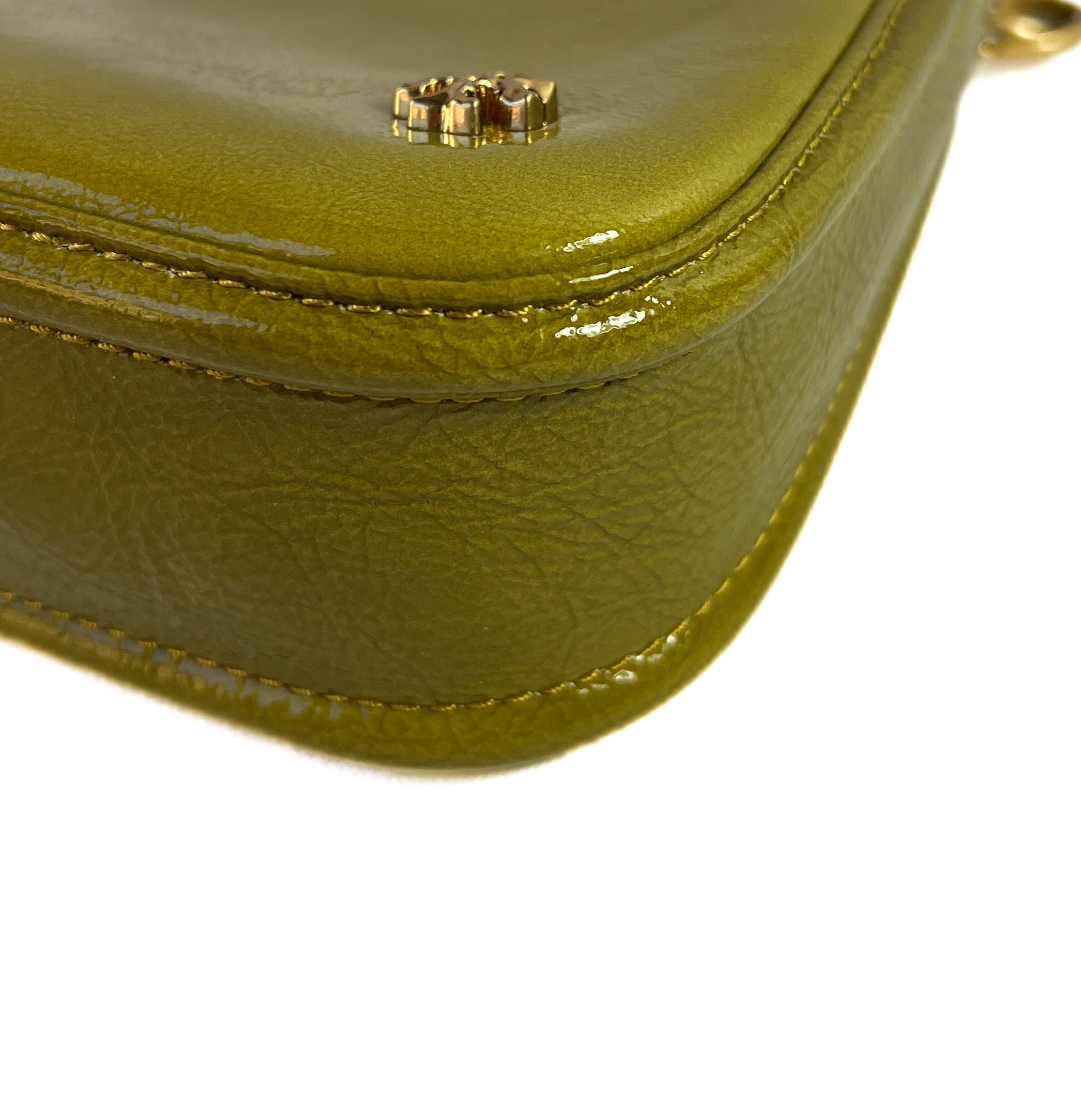 Tory Burch 151 Mercer green patent shoulder bag