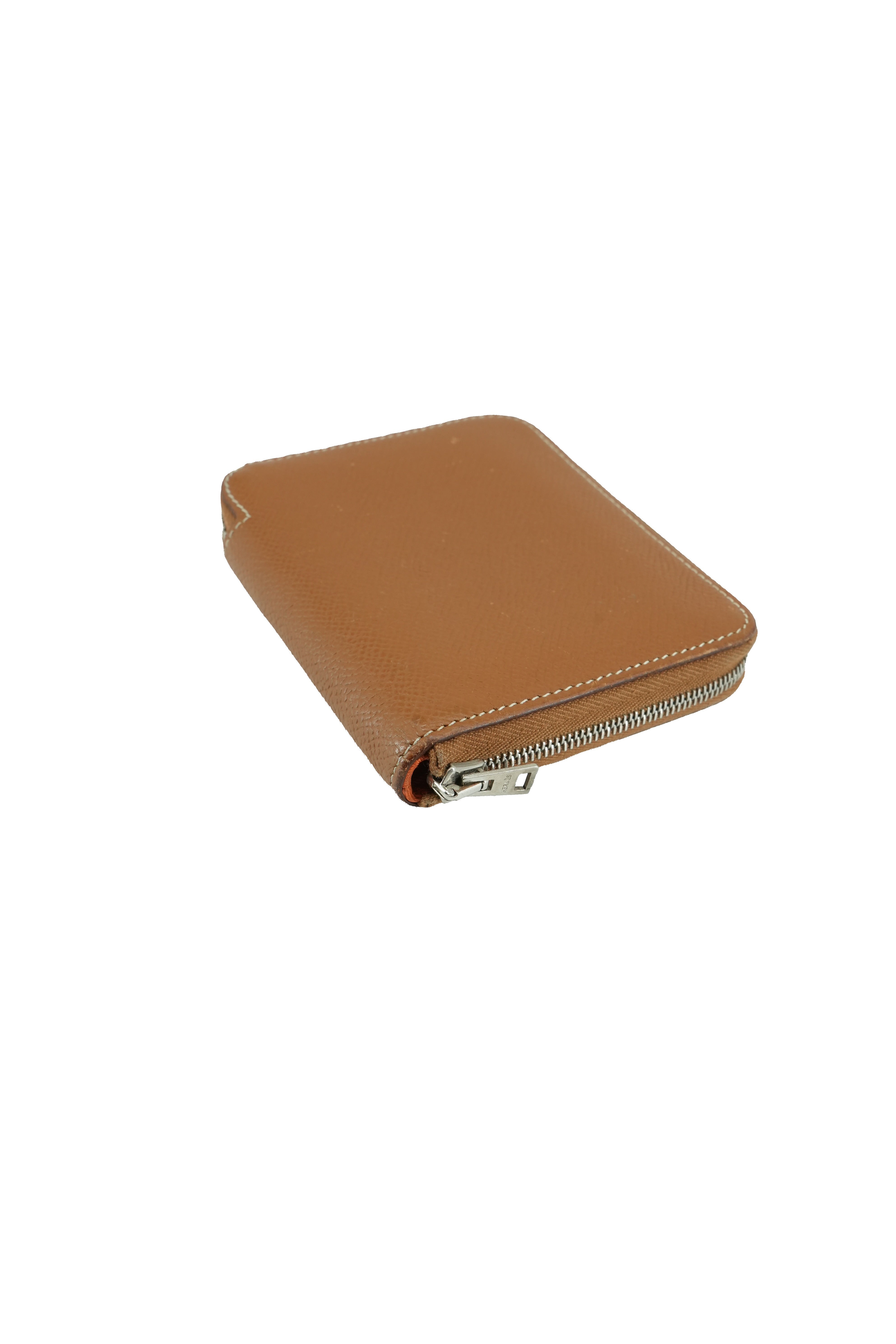 Hermès brown epsom Silkin' Compact wallet Square O