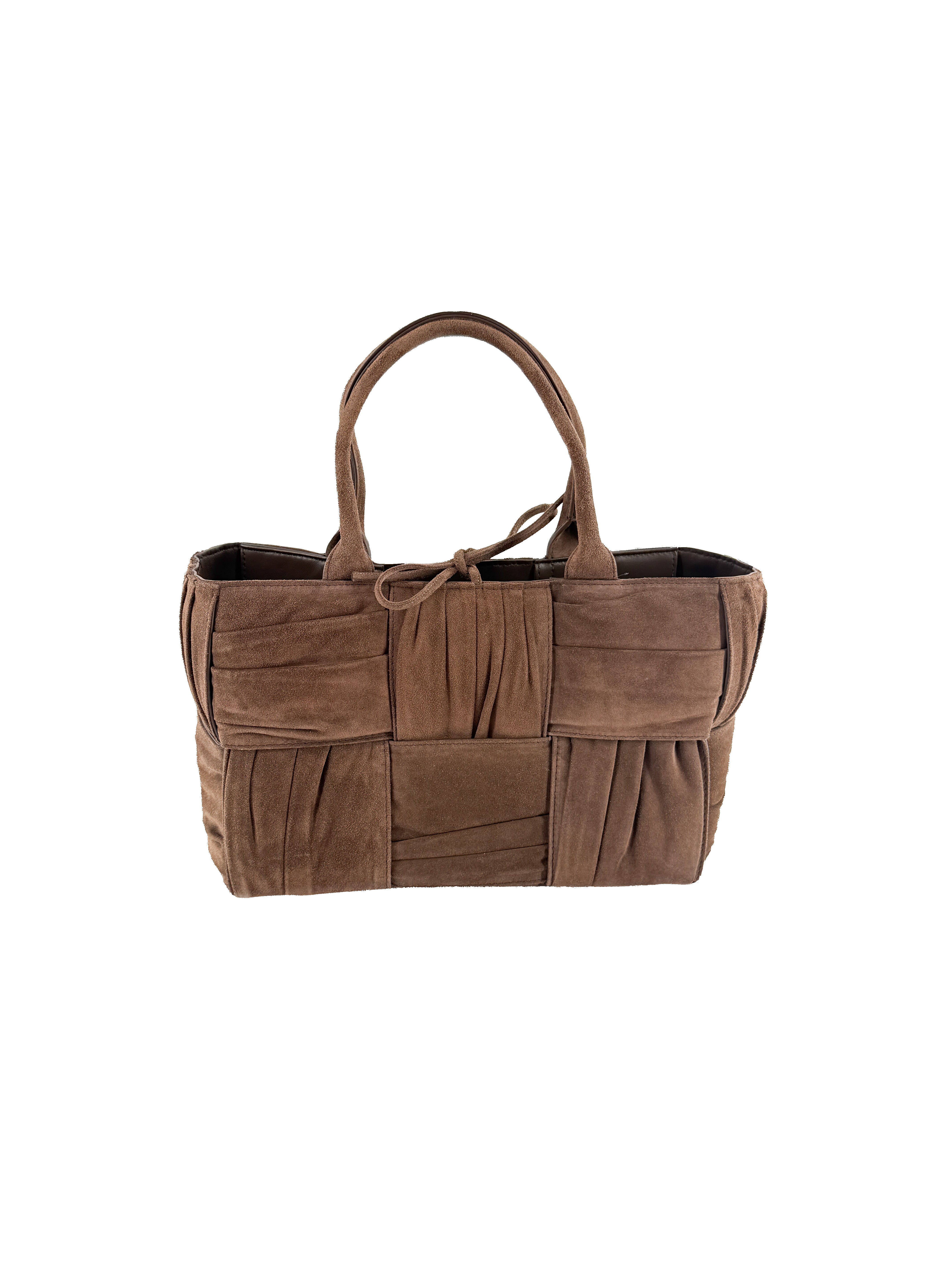 Bottega Veneta brown suede small Arco tote A00519390H