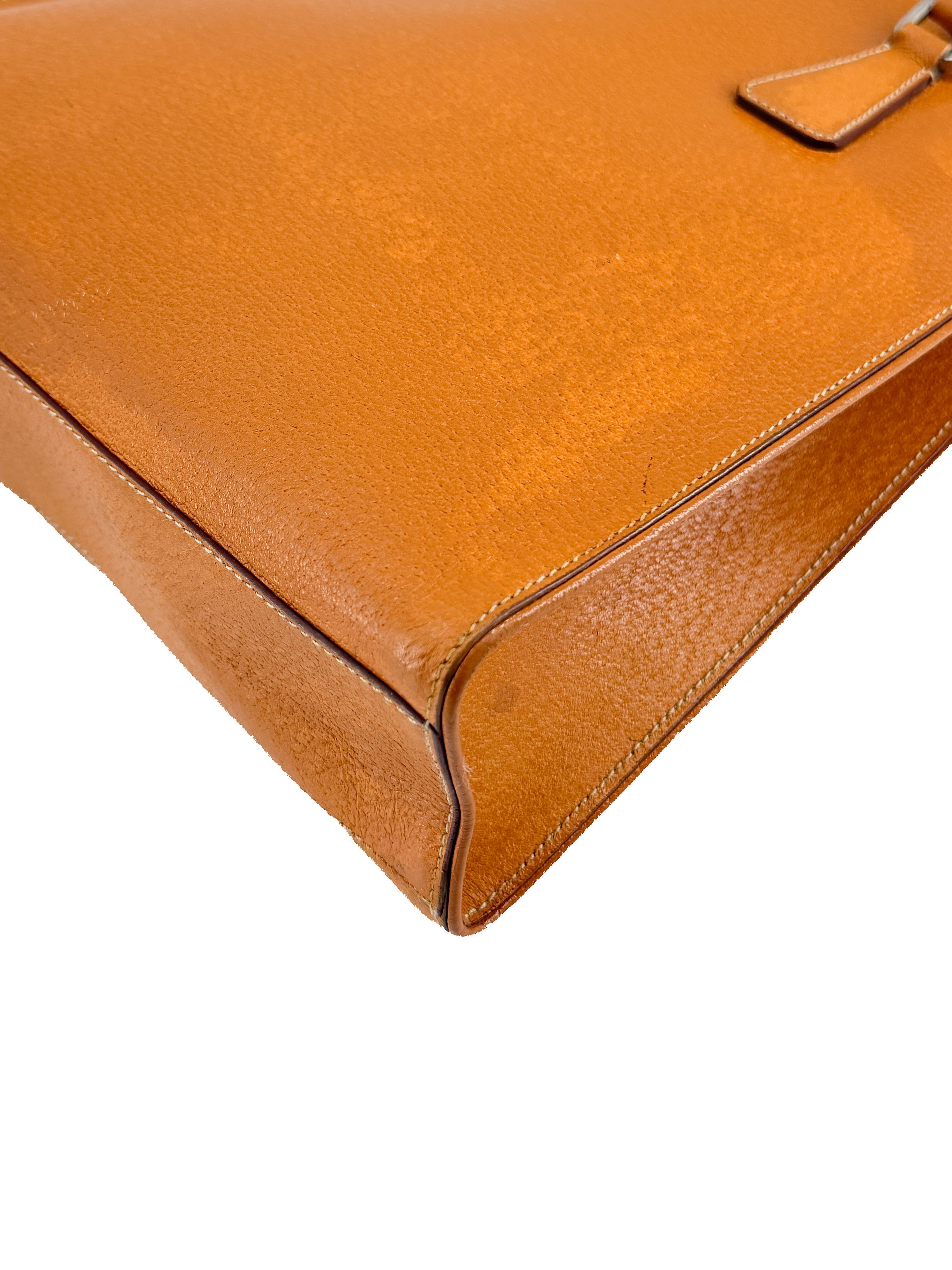 Prada orange leather mini tote