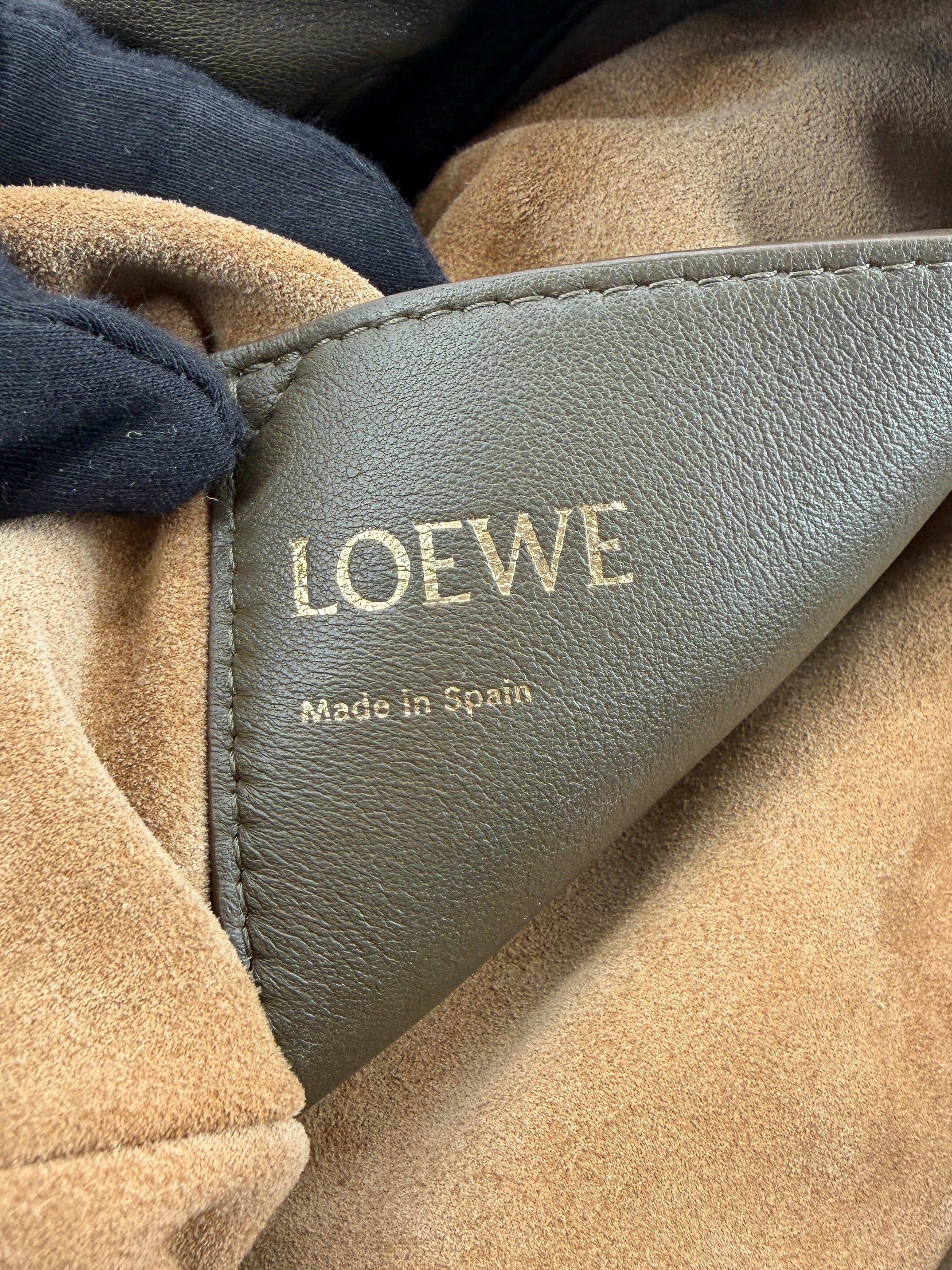 Loewe olive Flamenco bucket bag 252415