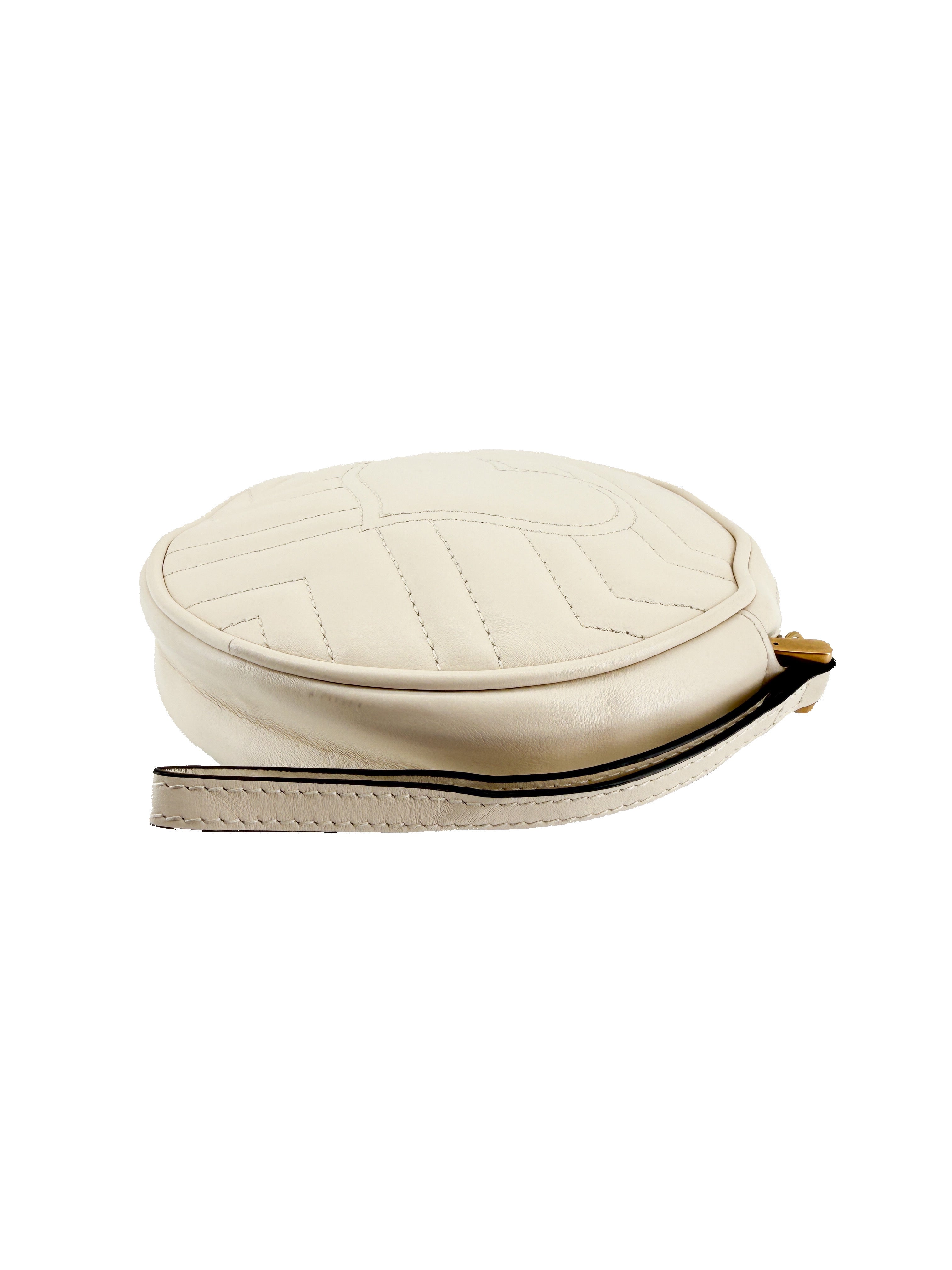 Gucci cream Marmont GG wristlet 575164-584046
