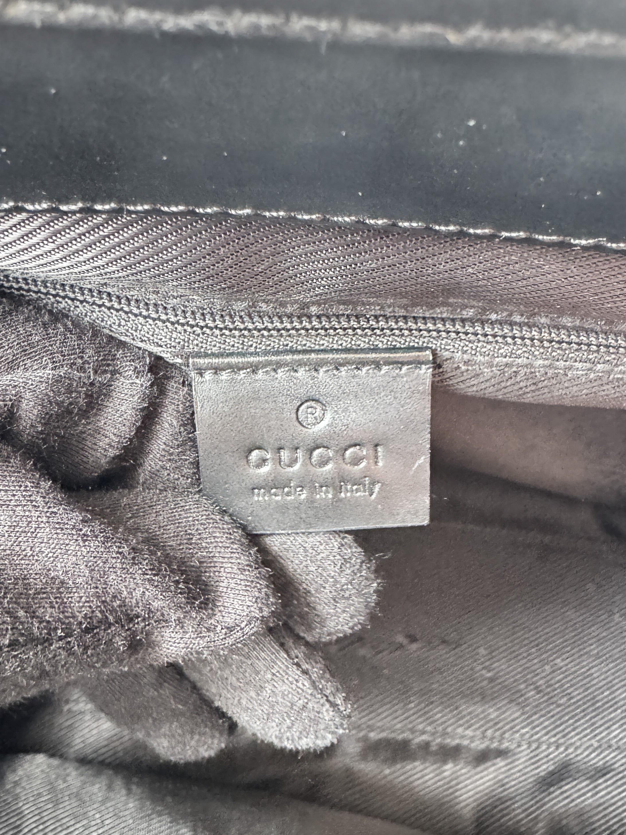 Gucci black signature GG vintage Jackie tote 00210742123