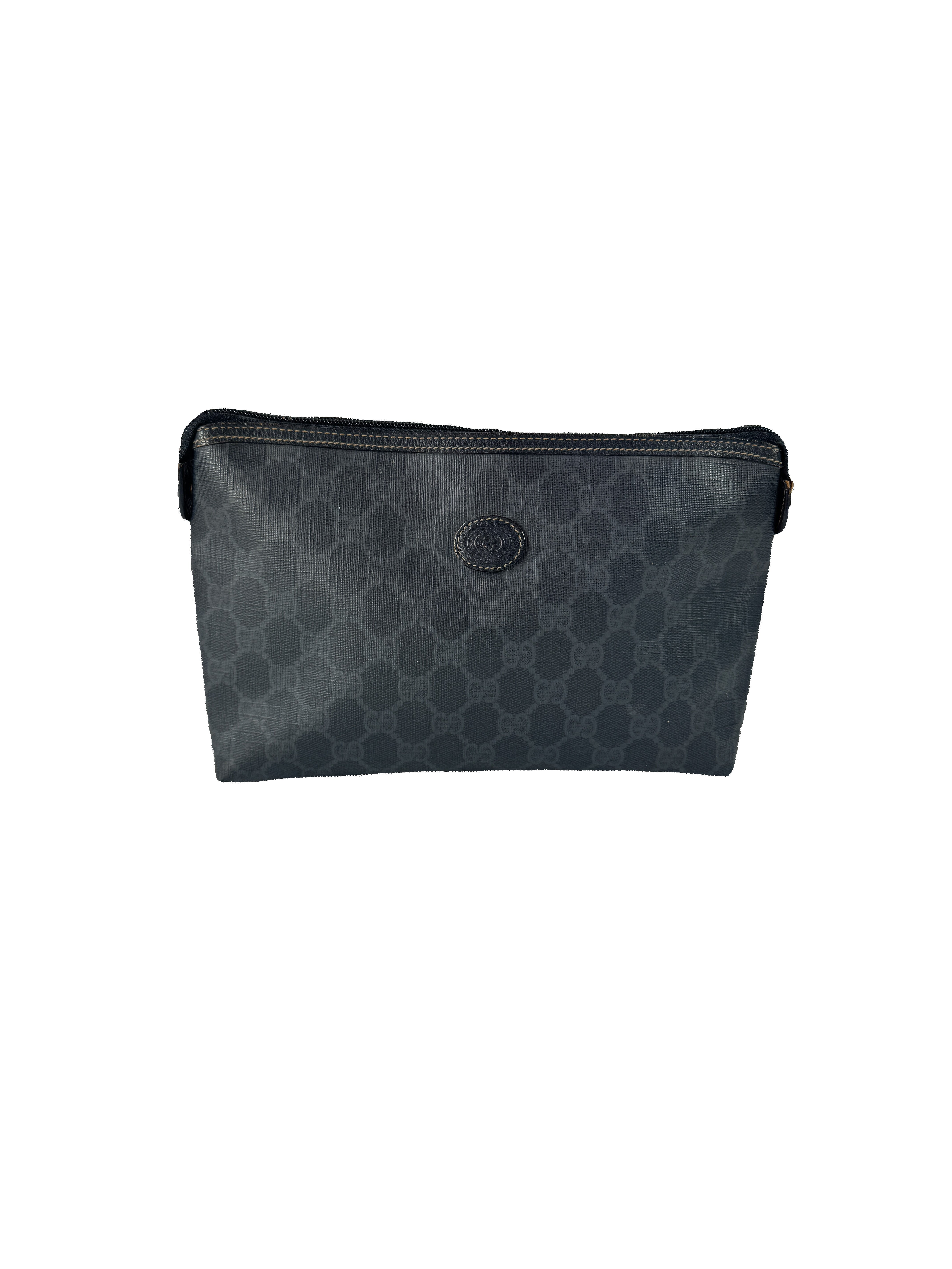 Gucci black GG coated canvas pouch 156.01.045